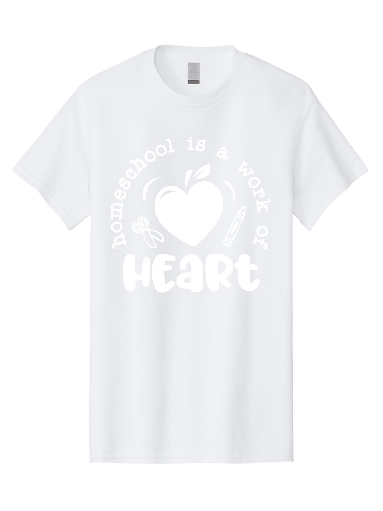 Homeschool-Is-A-Work-Of-Heart-4 Men'S Graphic Tee, 100% Cotton, Comfortable Casual Summer Wear, Machine Washable, Homeschooling Quote, Apple With Heart, Creative Education, Heartwarming Learning, Personalized Schooling, Aab349 15