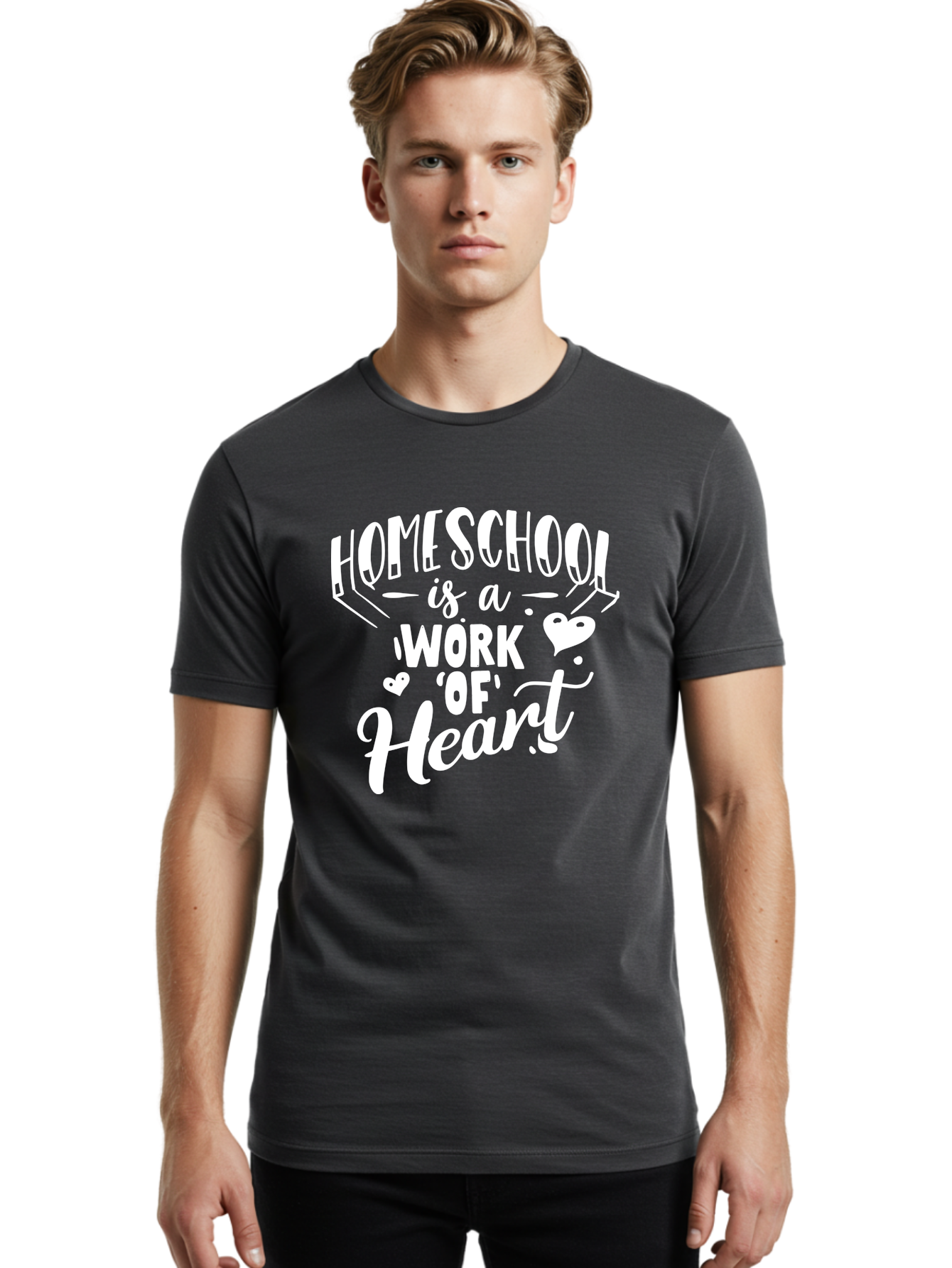 Homeschool-Is-A-Work-Of-Heart Men'S Graphic Tee, 100% Cotton, Comfortable Casual Summer Wear, Machine Washable, Homeschool, Work Of Heart, Education, Learning, Parenting, Homeschooling, Dedication, Love, Passion Aab350 10
