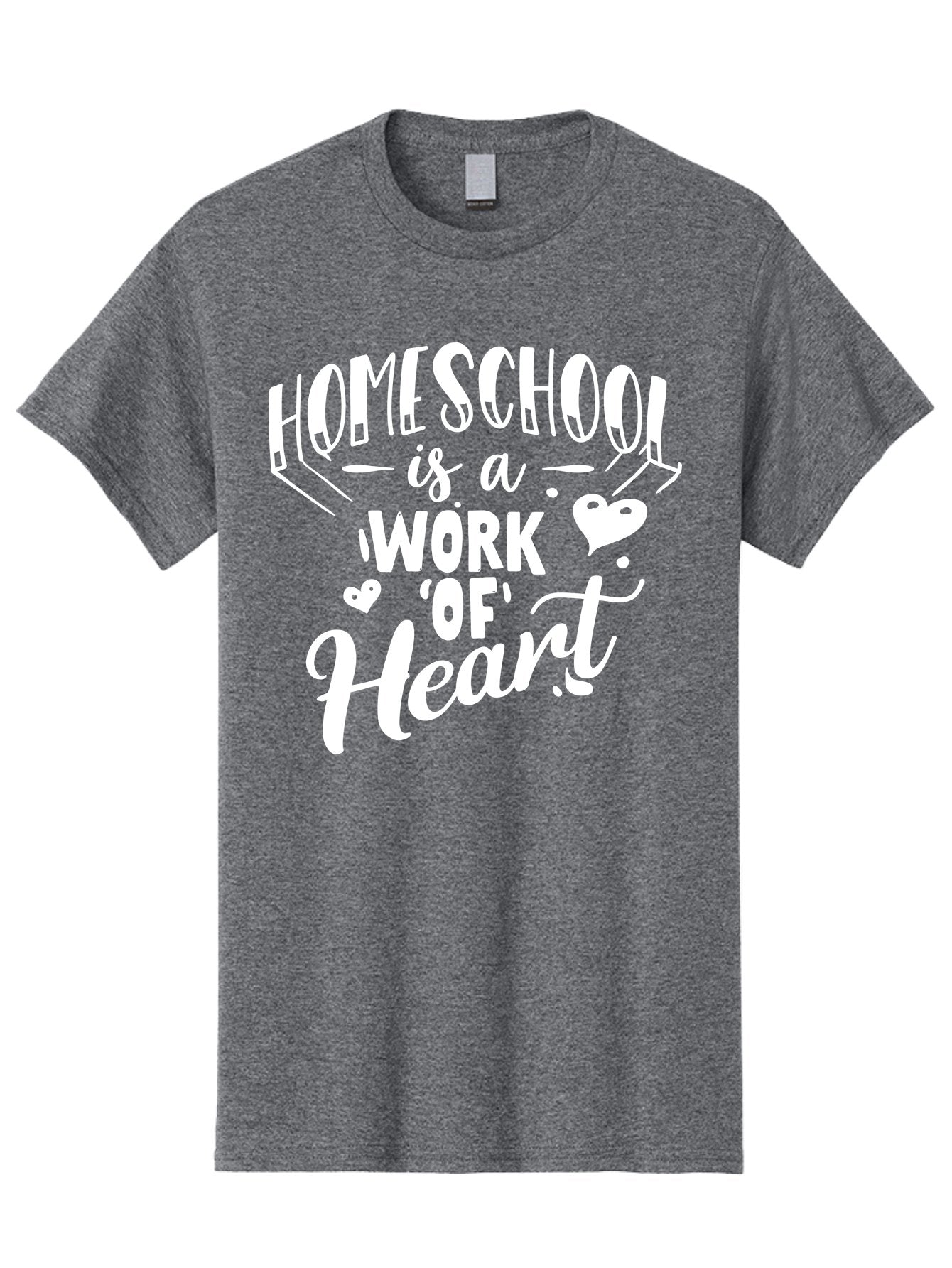Homeschool-Is-A-Work-Of-Heart Men'S Graphic Tee, 100% Cotton, Comfortable Casual Summer Wear, Machine Washable, Homeschool, Work Of Heart, Education, Learning, Parenting, Homeschooling, Dedication, Love, Passion Aab350 3