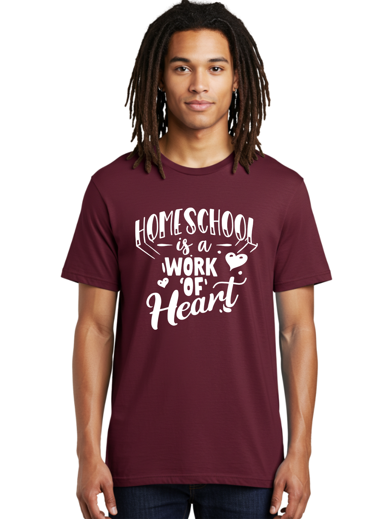 Homeschool-Is-A-Work-Of-Heart Men'S Graphic Tee, 100% Cotton, Comfortable Casual Summer Wear, Machine Washable, Homeschool, Work Of Heart, Education, Learning, Parenting, Homeschooling, Dedication, Love, Passion Aab350 26