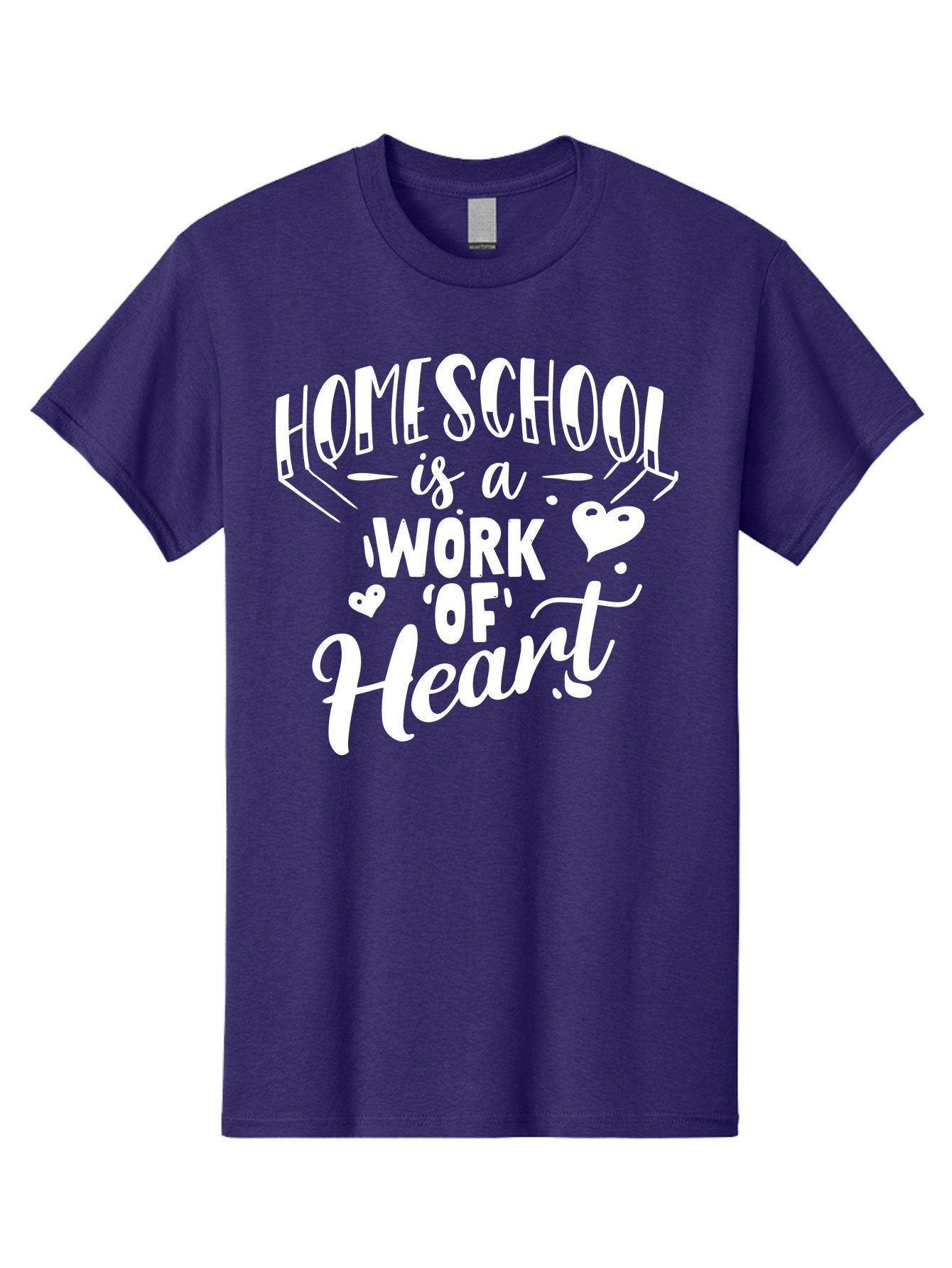 Homeschool-Is-A-Work-Of-Heart Men'S Graphic Tee, 100% Cotton, Comfortable Casual Summer Wear, Machine Washable, Homeschool, Work Of Heart, Education, Learning, Parenting, Homeschooling, Dedication, Love, Passion Aab350 6