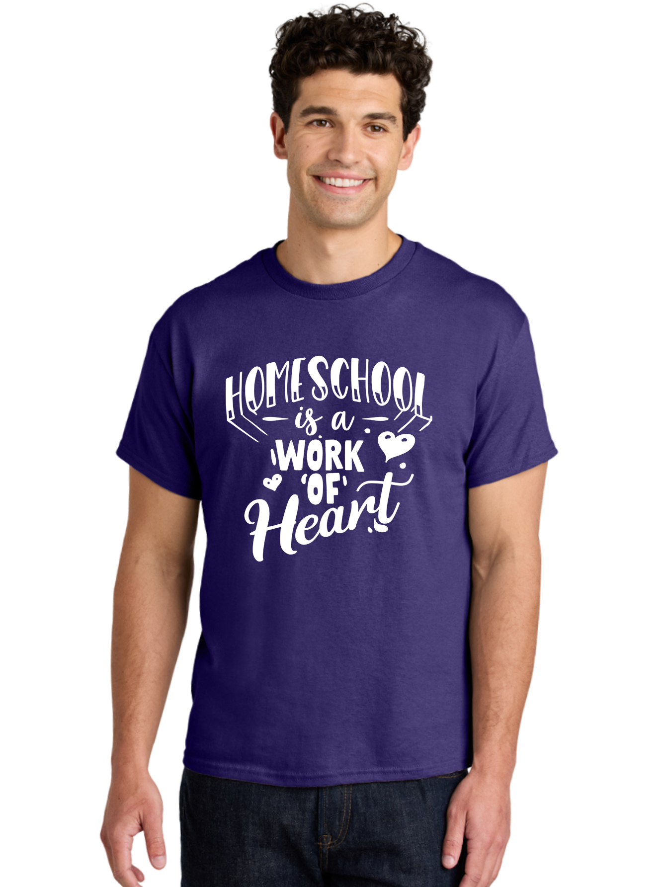 Homeschool-Is-A-Work-Of-Heart Men'S Graphic Tee, 100% Cotton, Comfortable Casual Summer Wear, Machine Washable, Homeschool, Work Of Heart, Education, Learning, Parenting, Homeschooling, Dedication, Love, Passion Aab350 14