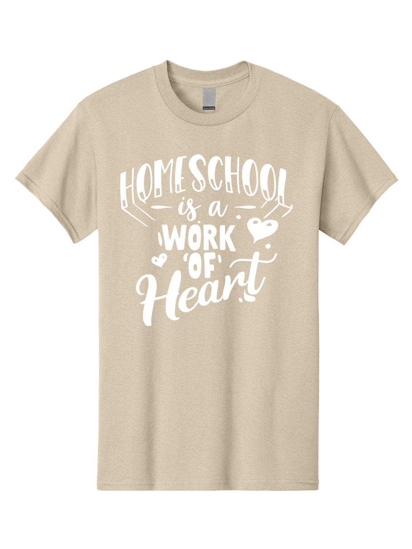 Homeschool-Is-A-Work-Of-Heart Men'S Graphic Tee, 100% Cotton, Comfortable Casual Summer Wear, Machine Washable, Homeschool, Work Of Heart, Education, Learning, Parenting, Homeschooling, Dedication, Love, Passion Aab350
