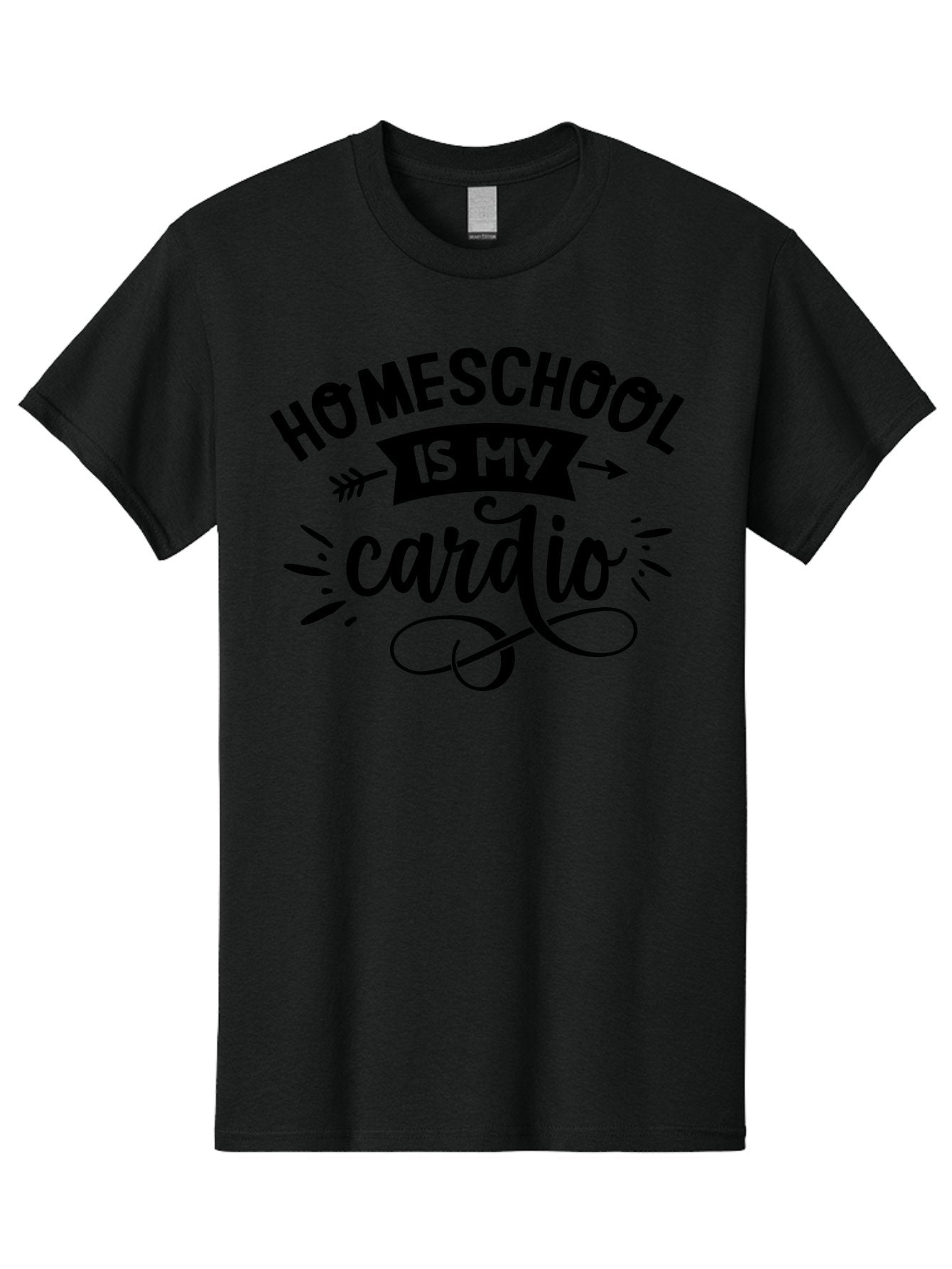 Homeschool-Is-My-Cardio-1 Men'S Graphic Tee, 100% Cotton, Comfortable Casual Summer Wear, Machine Washable, Homeschool, Cardio Workout, Motivational Quote, Fitness Inspiration, Humorous Saying, Parenting Humor, Educational Quotes Aab351