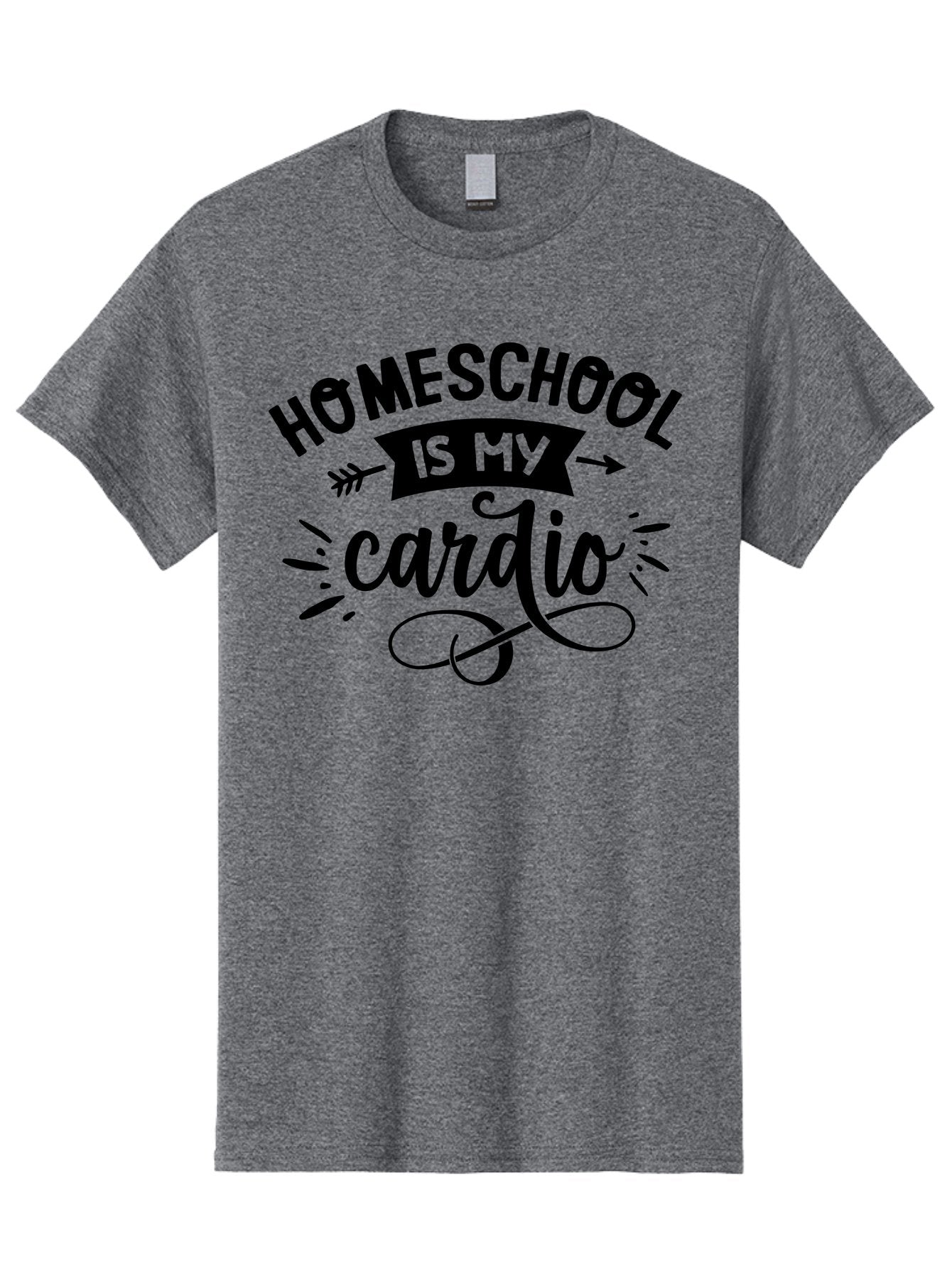 Homeschool-Is-My-Cardio-1 Men'S Graphic Tee, 100% Cotton, Comfortable Casual Summer Wear, Machine Washable, Homeschool, Cardio Workout, Motivational Quote, Fitness Inspiration, Humorous Saying, Parenting Humor, Educational Quotes Aab351 3