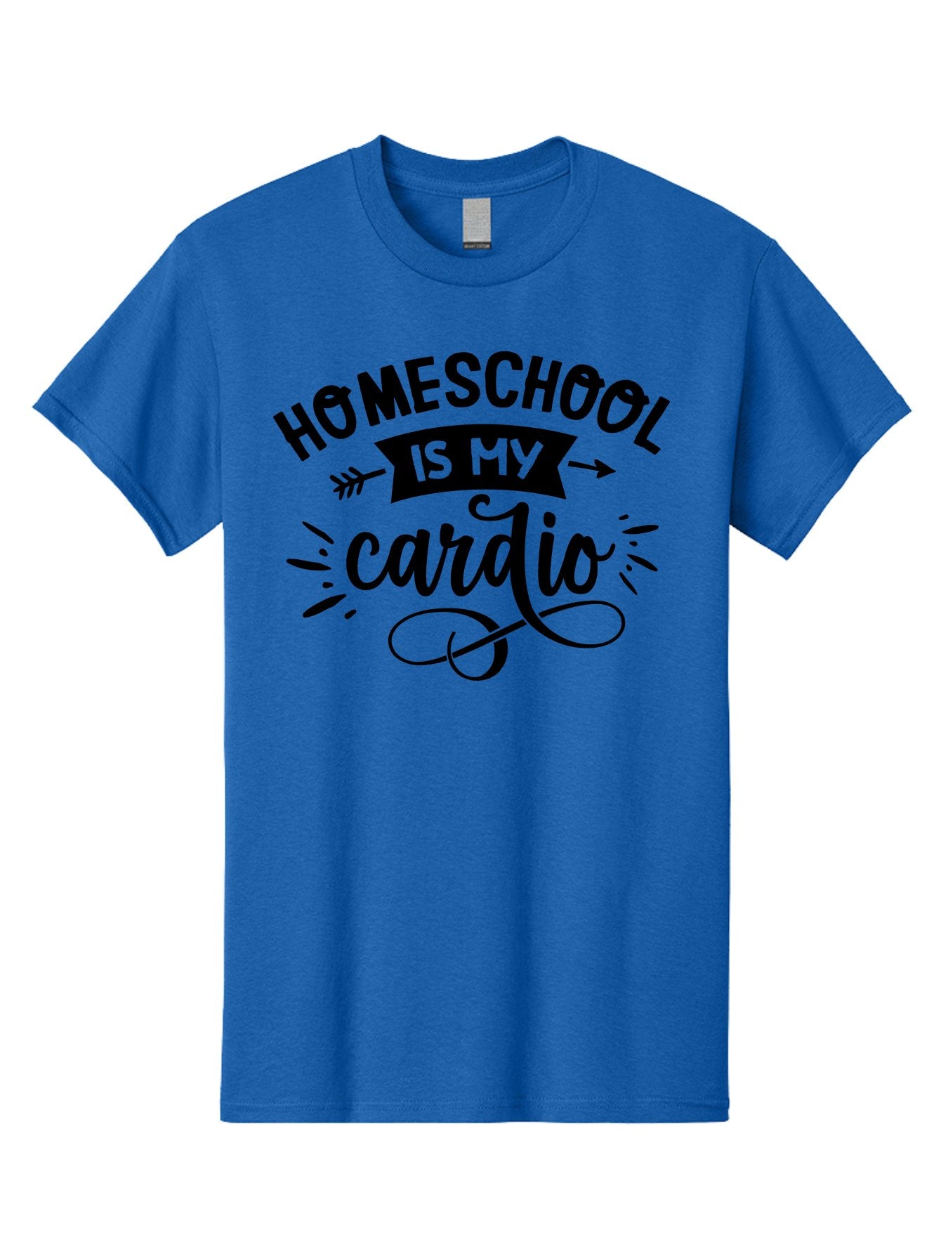 Homeschool-Is-My-Cardio-1 Men'S Graphic Tee, 100% Cotton, Comfortable Casual Summer Wear, Machine Washable, Homeschool, Cardio Workout, Motivational Quote, Fitness Inspiration, Humorous Saying, Parenting Humor, Educational Quotes Aab351 4