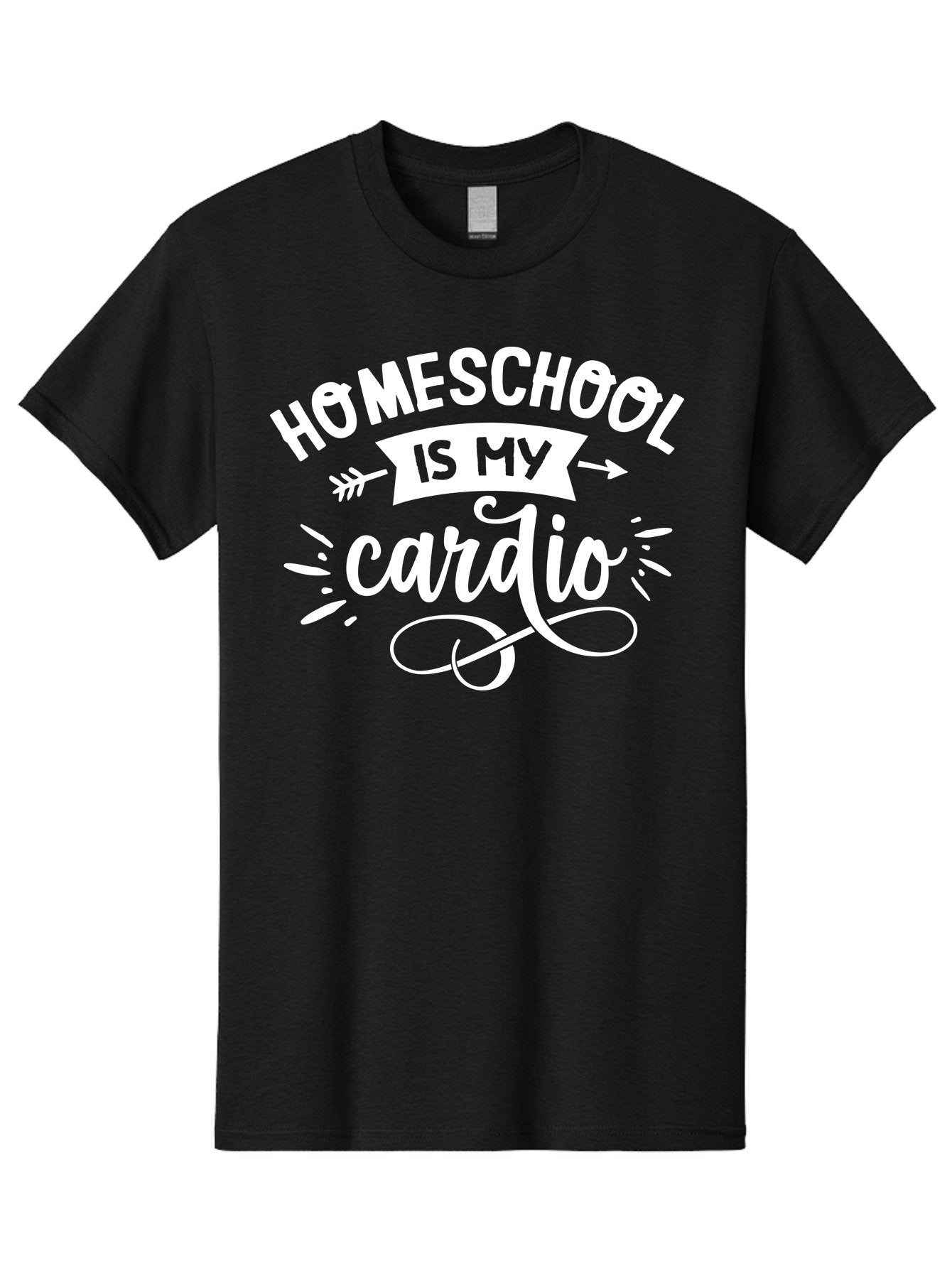 Homeschool-Is-My-Cardio Men'S Graphic Tee, 100% Cotton, Comfortable Casual Summer Wear, Machine Washable, Homeschool Humor, Funny Quotes, Cardio Workout, Homeschooling Parents, Witty Sayings, Inspirational Quotes, Motivational Phrases Aab352 5