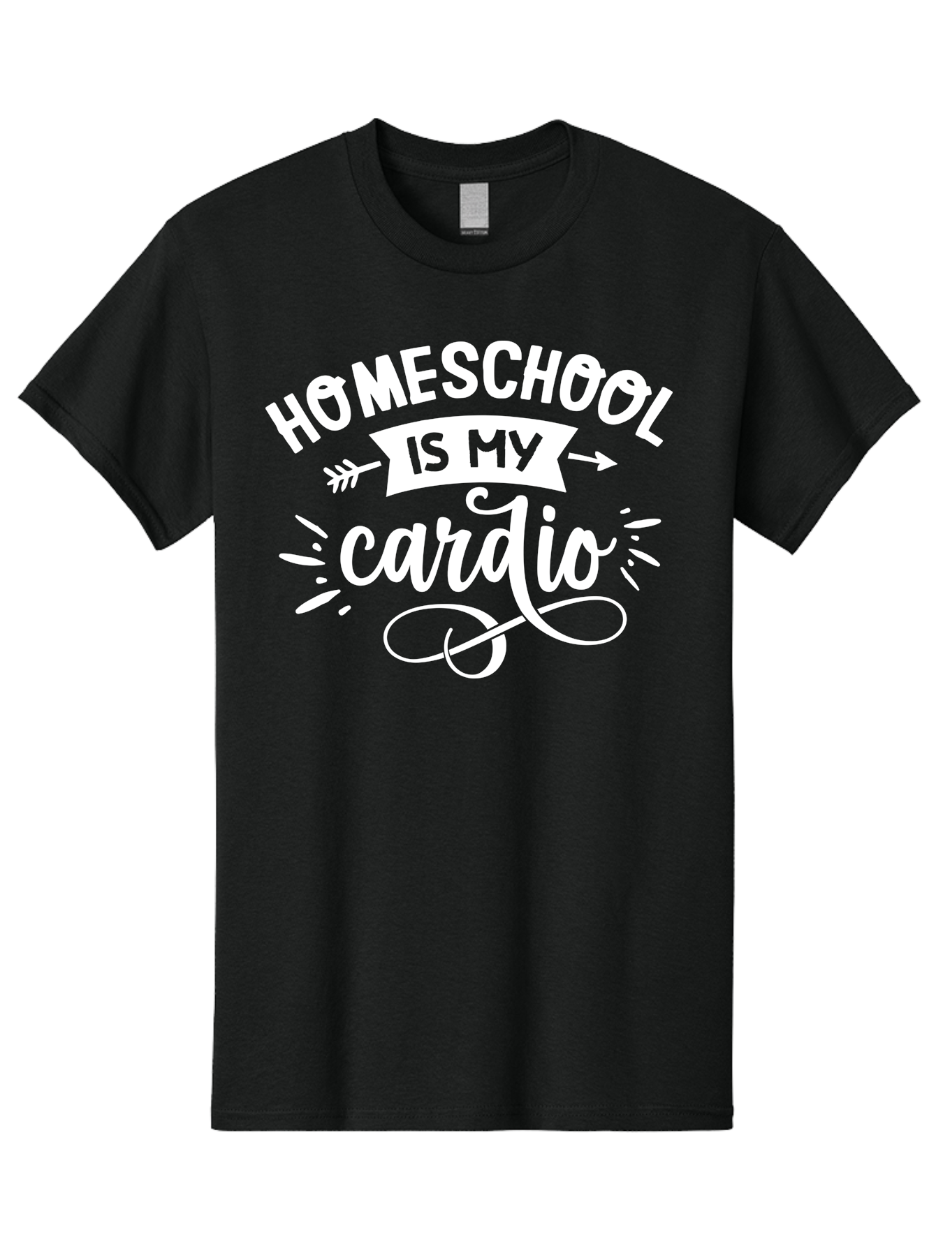 Homeschool-Is-My-Cardio Men'S Graphic Tee, 100% Cotton, Comfortable Casual Summer Wear, Machine Washable, Homeschool Humor, Funny Quotes, Cardio Workout, Homeschooling Parents, Witty Sayings, Inspirational Quotes, Motivational Phrases Aab352