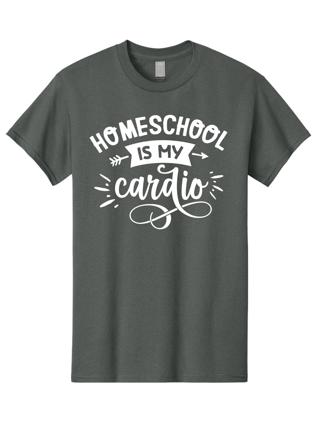 Homeschool-Is-My-Cardio Men'S Graphic Tee, 100% Cotton, Comfortable Casual Summer Wear, Machine Washable, Homeschool Humor, Funny Quotes, Cardio Workout, Homeschooling Parents, Witty Sayings, Inspirational Quotes, Motivational Phrases Aab352