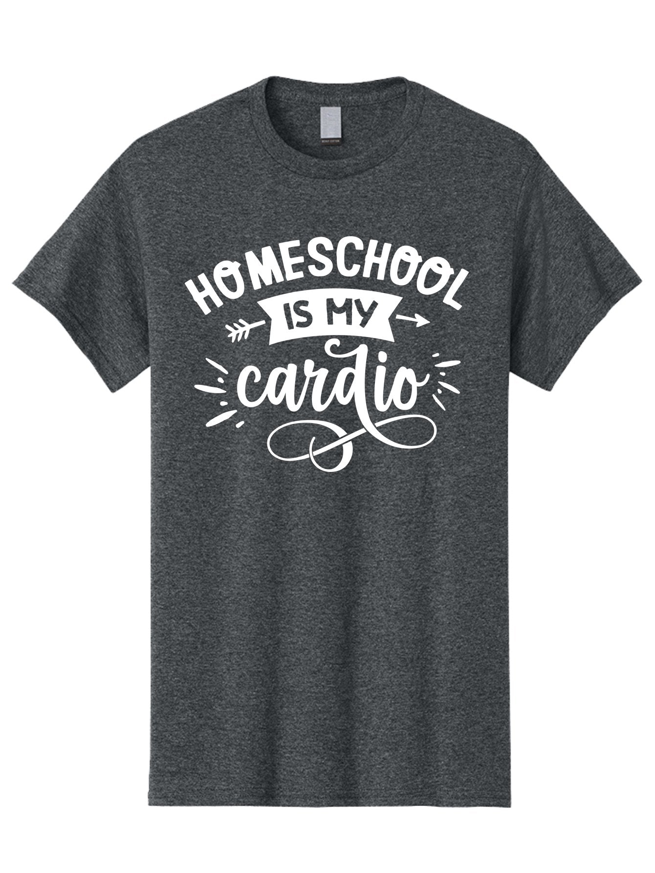 Homeschool-Is-My-Cardio Men'S Graphic Tee, 100% Cotton, Comfortable Casual Summer Wear, Machine Washable, Homeschool Humor, Funny Quotes, Cardio Workout, Homeschooling Parents, Witty Sayings, Inspirational Quotes, Motivational Phrases Aab352 11