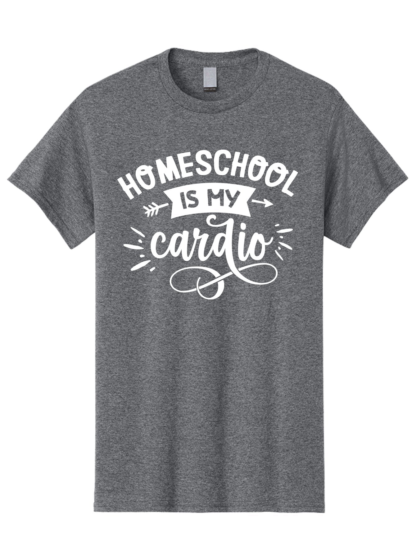 Homeschool-Is-My-Cardio Men'S Graphic Tee, 100% Cotton, Comfortable Casual Summer Wear, Machine Washable, Homeschool Humor, Funny Quotes, Cardio Workout, Homeschooling Parents, Witty Sayings, Inspirational Quotes, Motivational Phrases Aab352 10