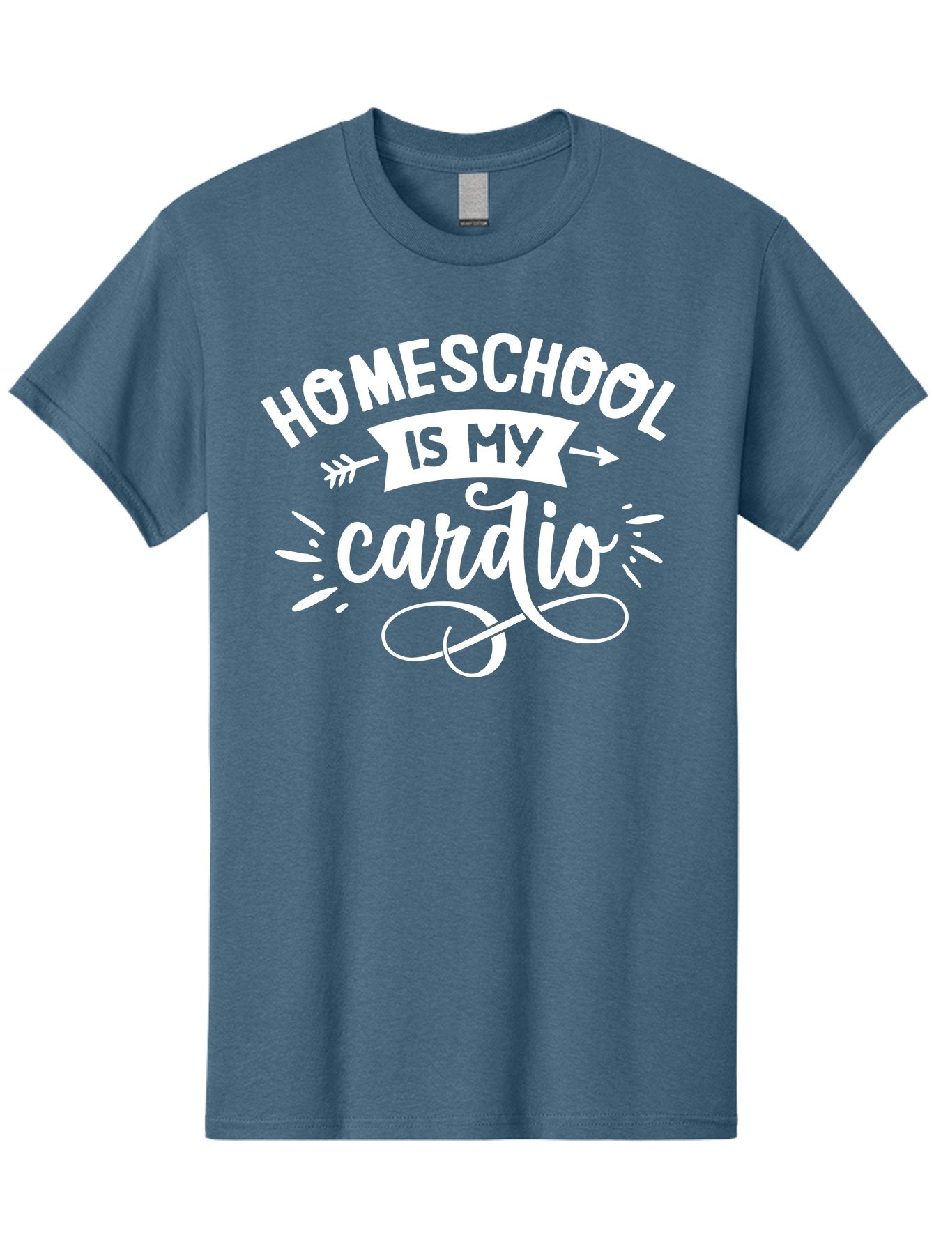 Homeschool-Is-My-Cardio Men'S Graphic Tee, 100% Cotton, Comfortable Casual Summer Wear, Machine Washable, Homeschool Humor, Funny Quotes, Cardio Workout, Homeschooling Parents, Witty Sayings, Inspirational Quotes, Motivational Phrases Aab352 15
