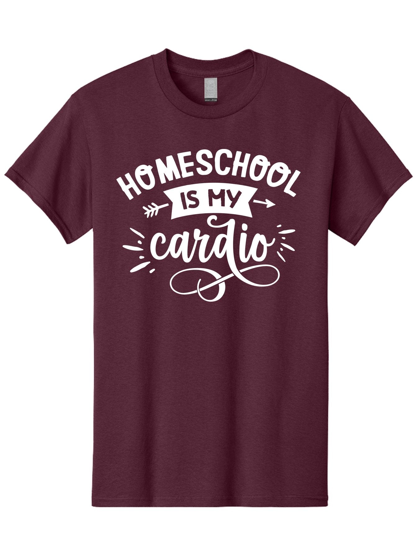 Homeschool-Is-My-Cardio Men'S Graphic Tee, 100% Cotton, Comfortable Casual Summer Wear, Machine Washable, Homeschool Humor, Funny Quotes, Cardio Workout, Homeschooling Parents, Witty Sayings, Inspirational Quotes, Motivational Phrases Aab352 9