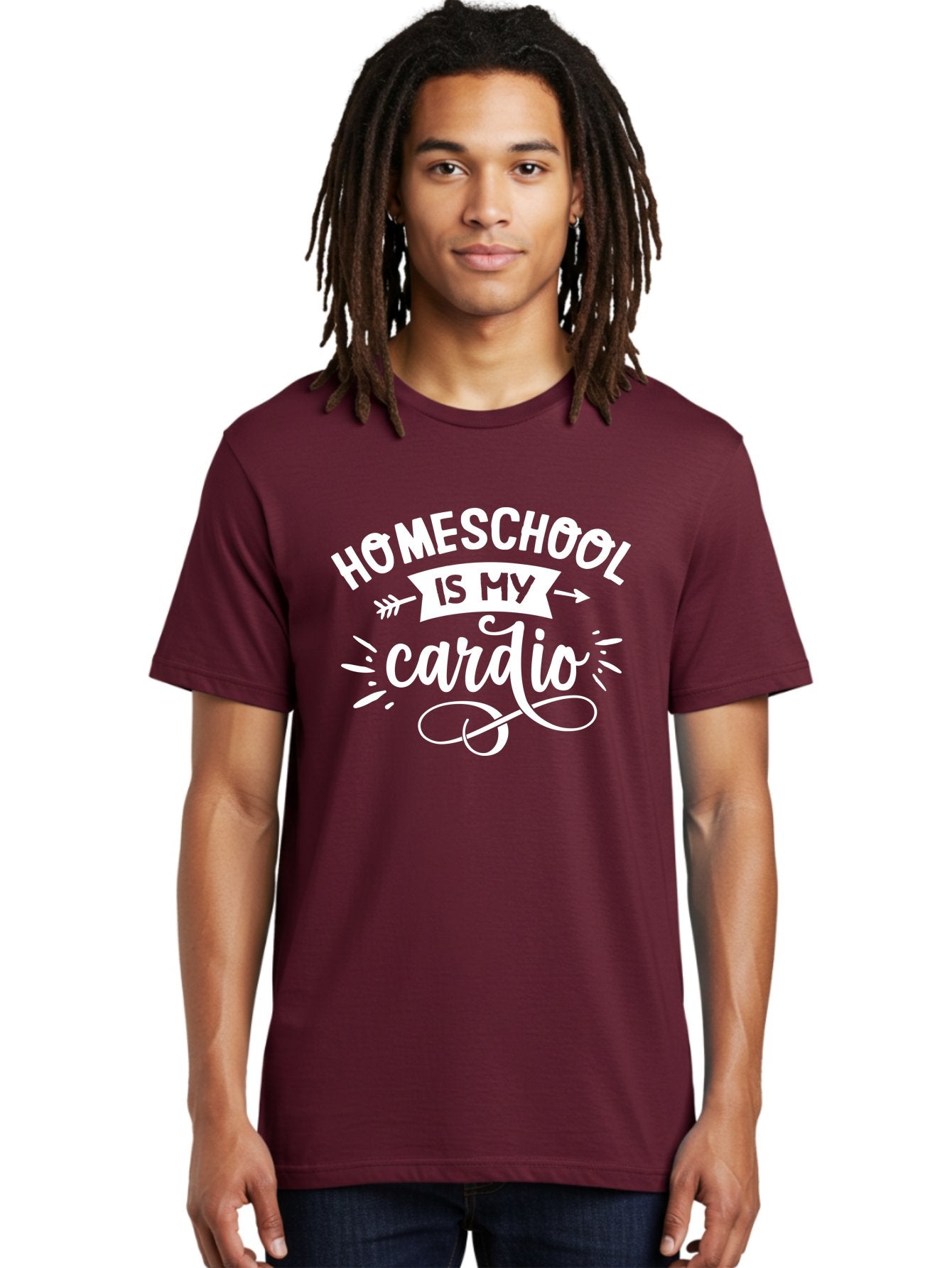 Homeschool-Is-My-Cardio Men'S Graphic Tee, 100% Cotton, Comfortable Casual Summer Wear, Machine Washable, Homeschool Humor, Funny Quotes, Cardio Workout, Homeschooling Parents, Witty Sayings, Inspirational Quotes, Motivational Phrases Aab352 26