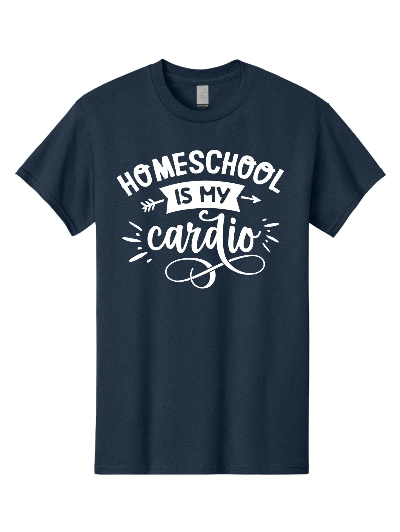 Homeschool-Is-My-Cardio Men'S Graphic Tee, 100% Cotton, Comfortable Casual Summer Wear, Machine Washable, Homeschool Humor, Funny Quotes, Cardio Workout, Homeschooling Parents, Witty Sayings, Inspirational Quotes, Motivational Phrases Aab352 4