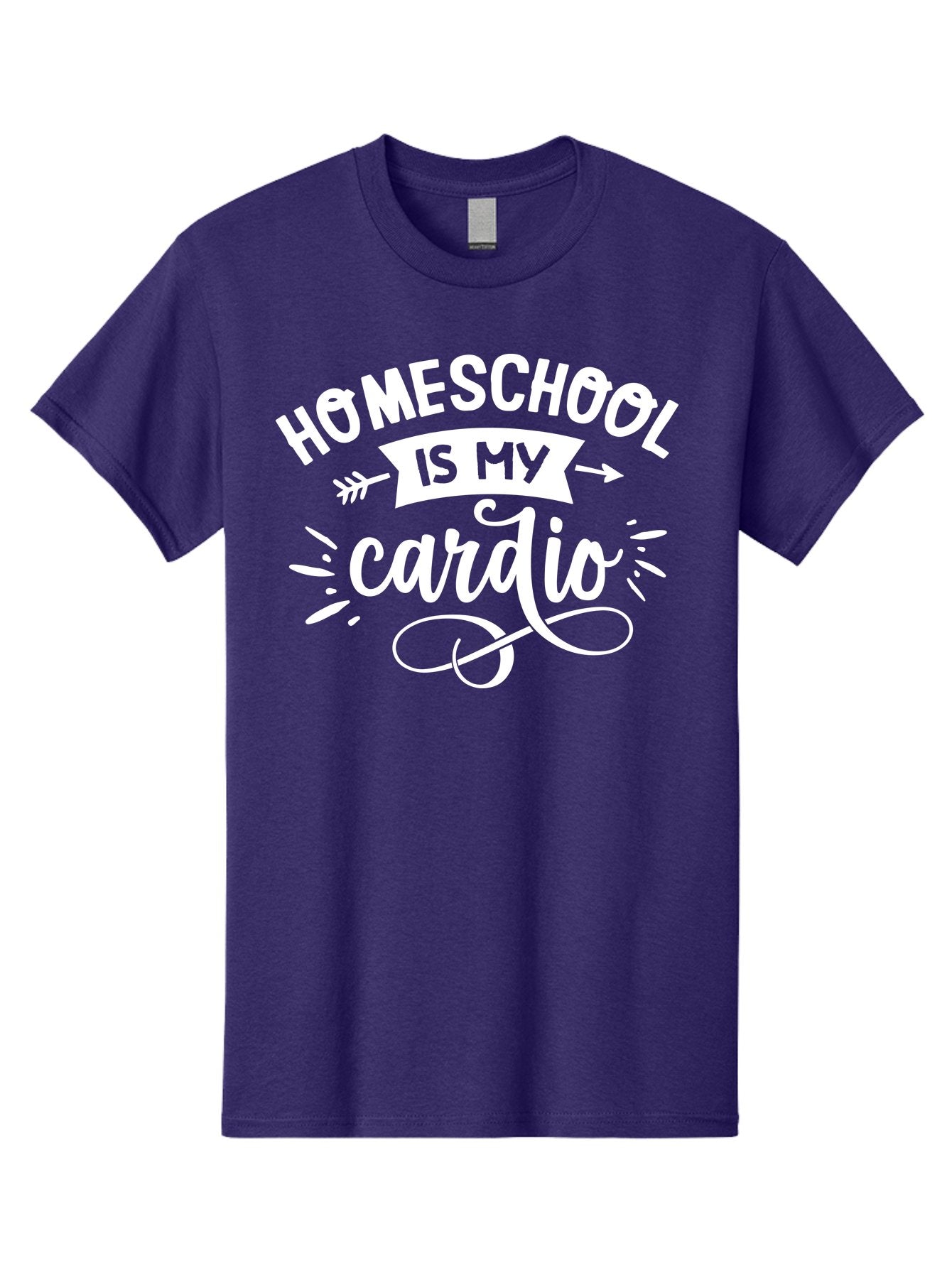 Homeschool-Is-My-Cardio Men'S Graphic Tee, 100% Cotton, Comfortable Casual Summer Wear, Machine Washable, Homeschool Humor, Funny Quotes, Cardio Workout, Homeschooling Parents, Witty Sayings, Inspirational Quotes, Motivational Phrases Aab352 6