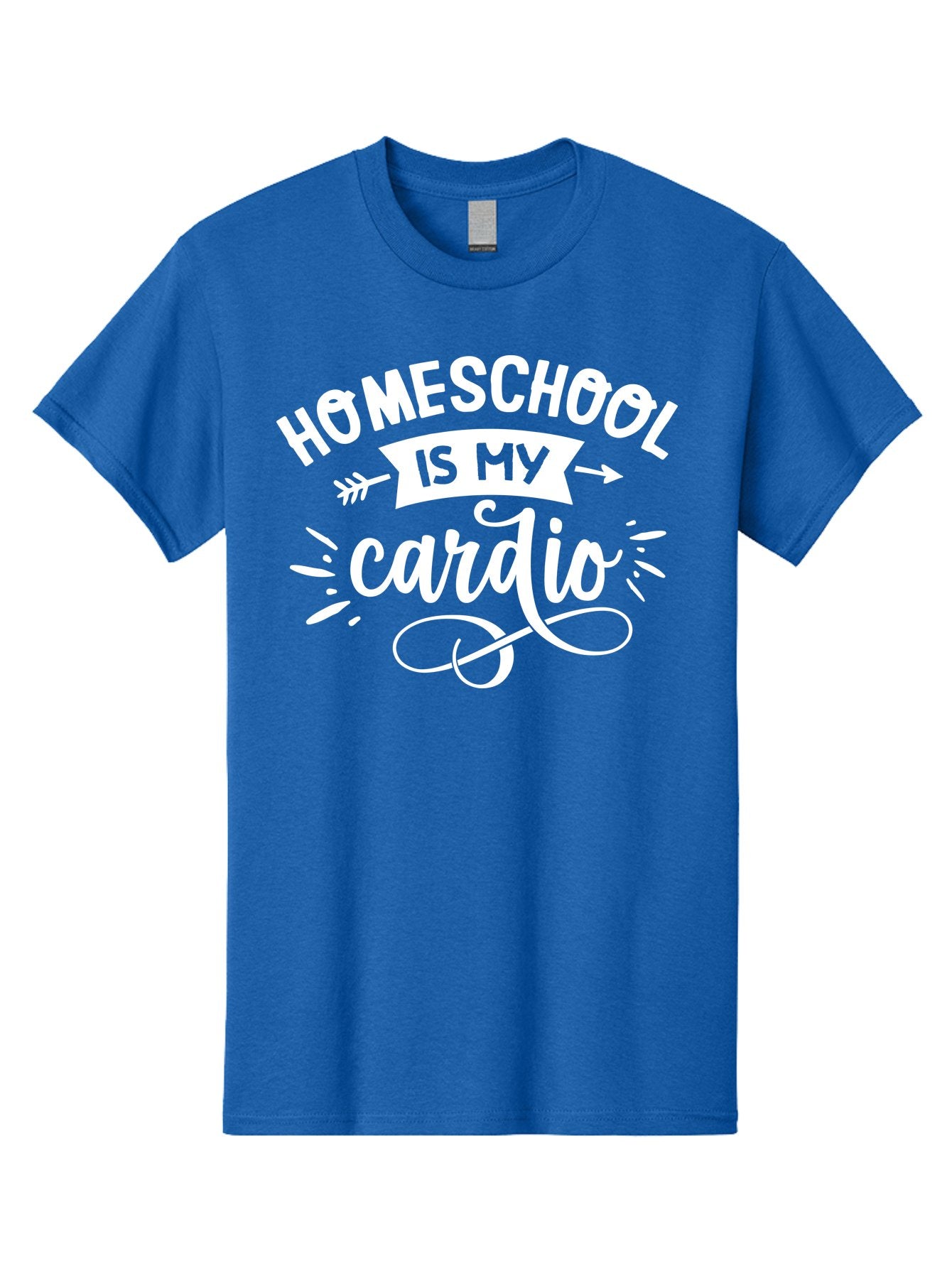 Homeschool-Is-My-Cardio Men'S Graphic Tee, 100% Cotton, Comfortable Casual Summer Wear, Machine Washable, Homeschool Humor, Funny Quotes, Cardio Workout, Homeschooling Parents, Witty Sayings, Inspirational Quotes, Motivational Phrases Aab352