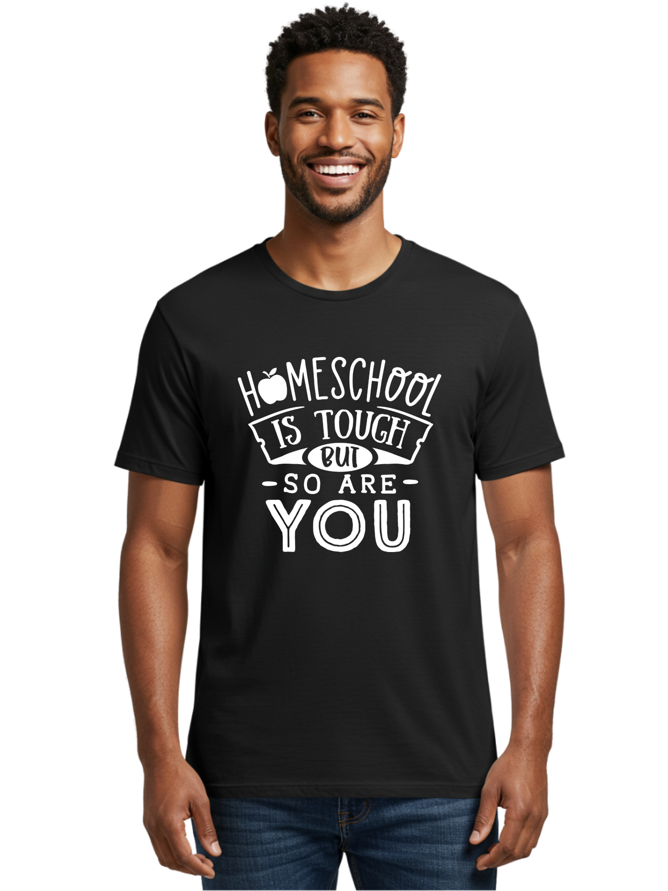Homeschool-Is-Tough-But-So-Are-You-1 Men'S Graphic Tee, 100% Cotton, Comfortable Casual Summer Wear, Machine Washable, Homeschool Inspiration, Motivational Quote, Educational Support, Parenting Encouragement, Tough Homeschooling, Aab353 18
