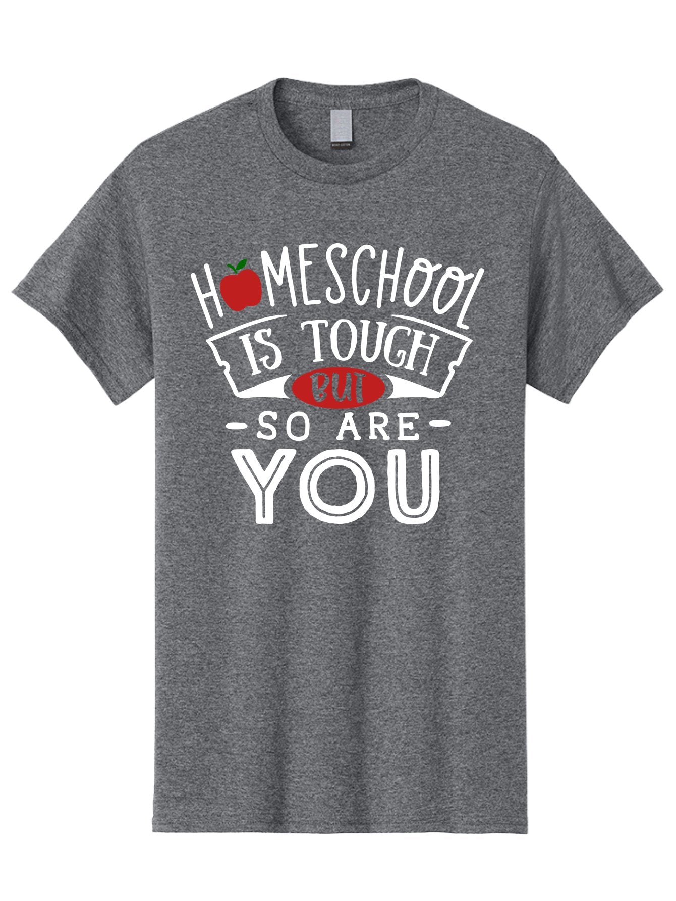 Homeschool-Is-Tough-But-So-Are-You-2 Men'S Graphic Tee, 100% Cotton, Comfortable Casual Summer Wear, Machine Washable, Homeschool, Motivational Quote, Inspirational Message, Apple Symbol, Education, Perseverance, Resilience, Empowerment Aab354 7