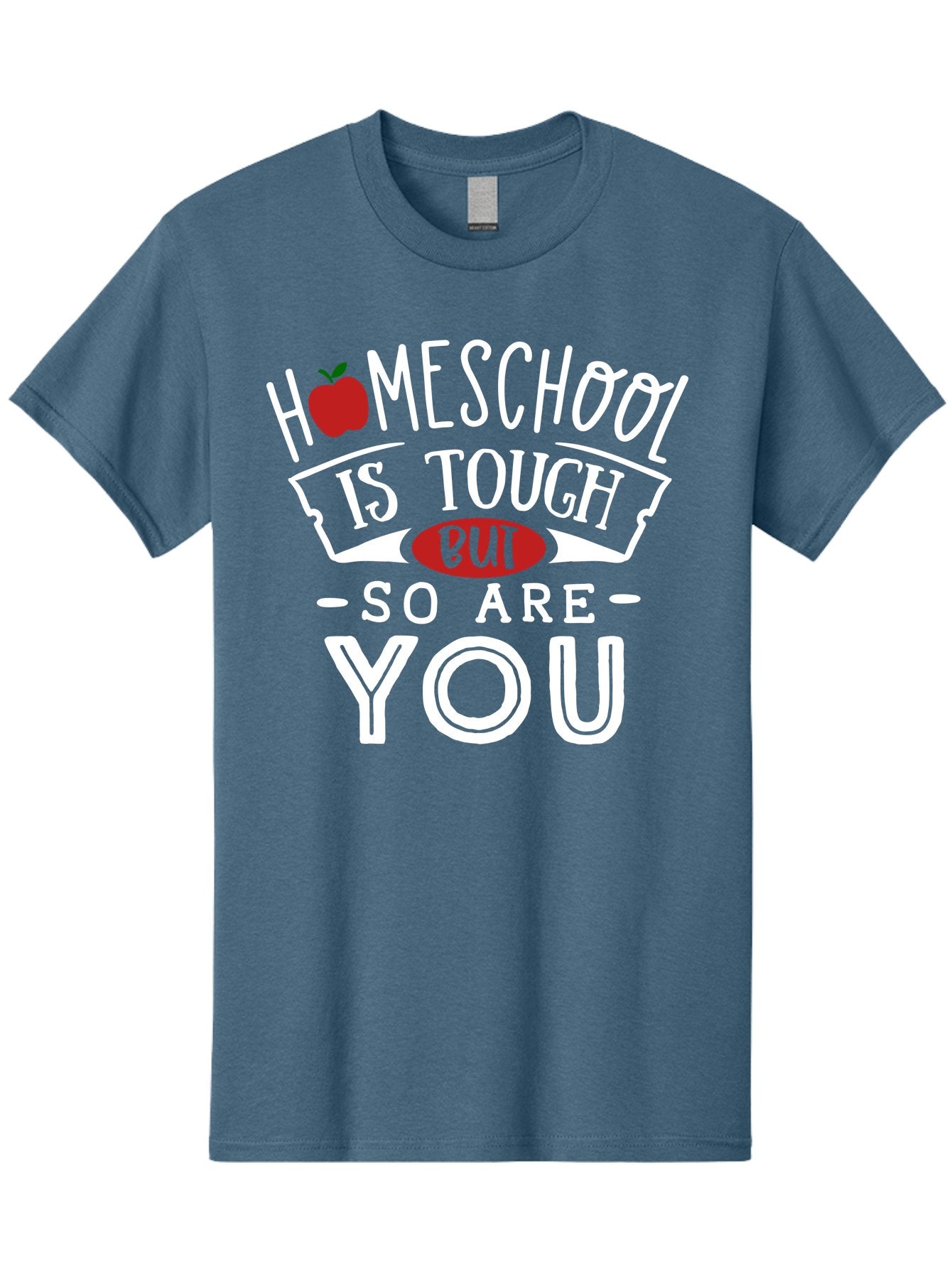 Homeschool-Is-Tough-But-So-Are-You-2 Men'S Graphic Tee, 100% Cotton, Comfortable Casual Summer Wear, Machine Washable, Homeschool, Motivational Quote, Inspirational Message, Apple Symbol, Education, Perseverance, Resilience, Empowerment Aab354 8