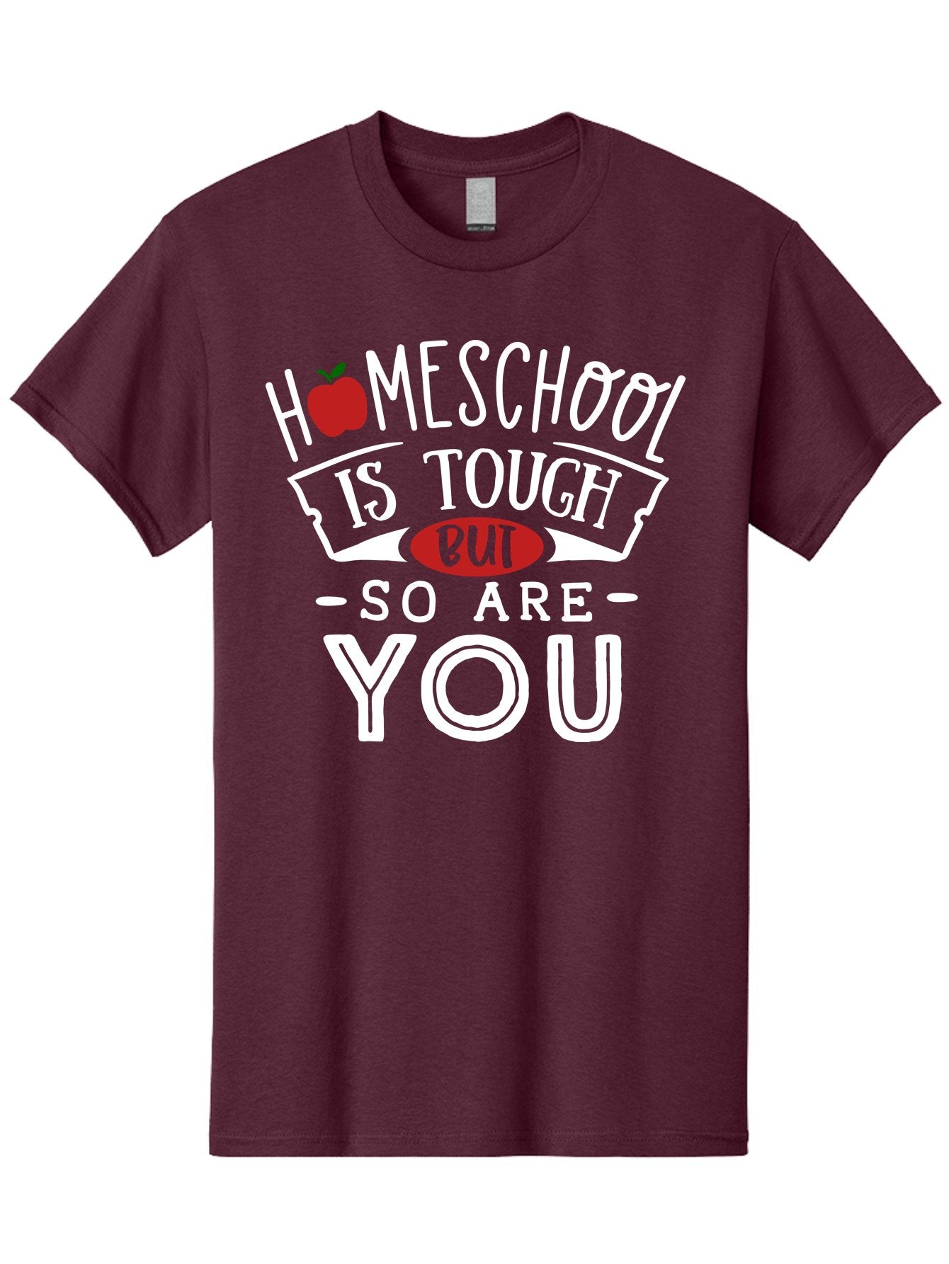 Homeschool-Is-Tough-But-So-Are-You-2 Men'S Graphic Tee, 100% Cotton, Comfortable Casual Summer Wear, Machine Washable, Homeschool, Motivational Quote, Inspirational Message, Apple Symbol, Education, Perseverance, Resilience, Empowerment Aab354 6