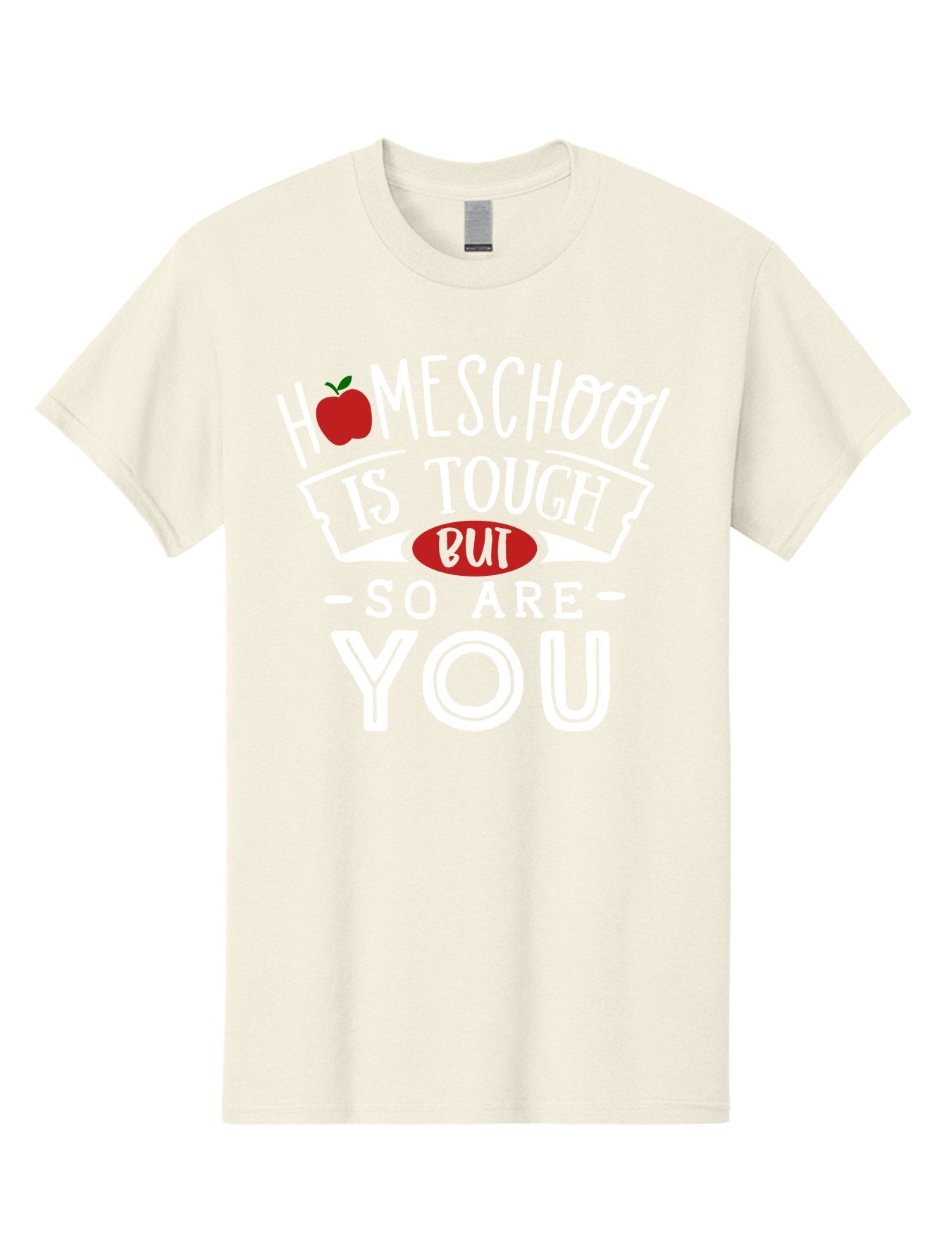 Homeschool-Is-Tough-But-So-Are-You-2 Men'S Graphic Tee, 100% Cotton, Comfortable Casual Summer Wear, Machine Washable, Homeschool, Motivational Quote, Inspirational Message, Apple Symbol, Education, Perseverance, Resilience, Empowerment Aab354 4
