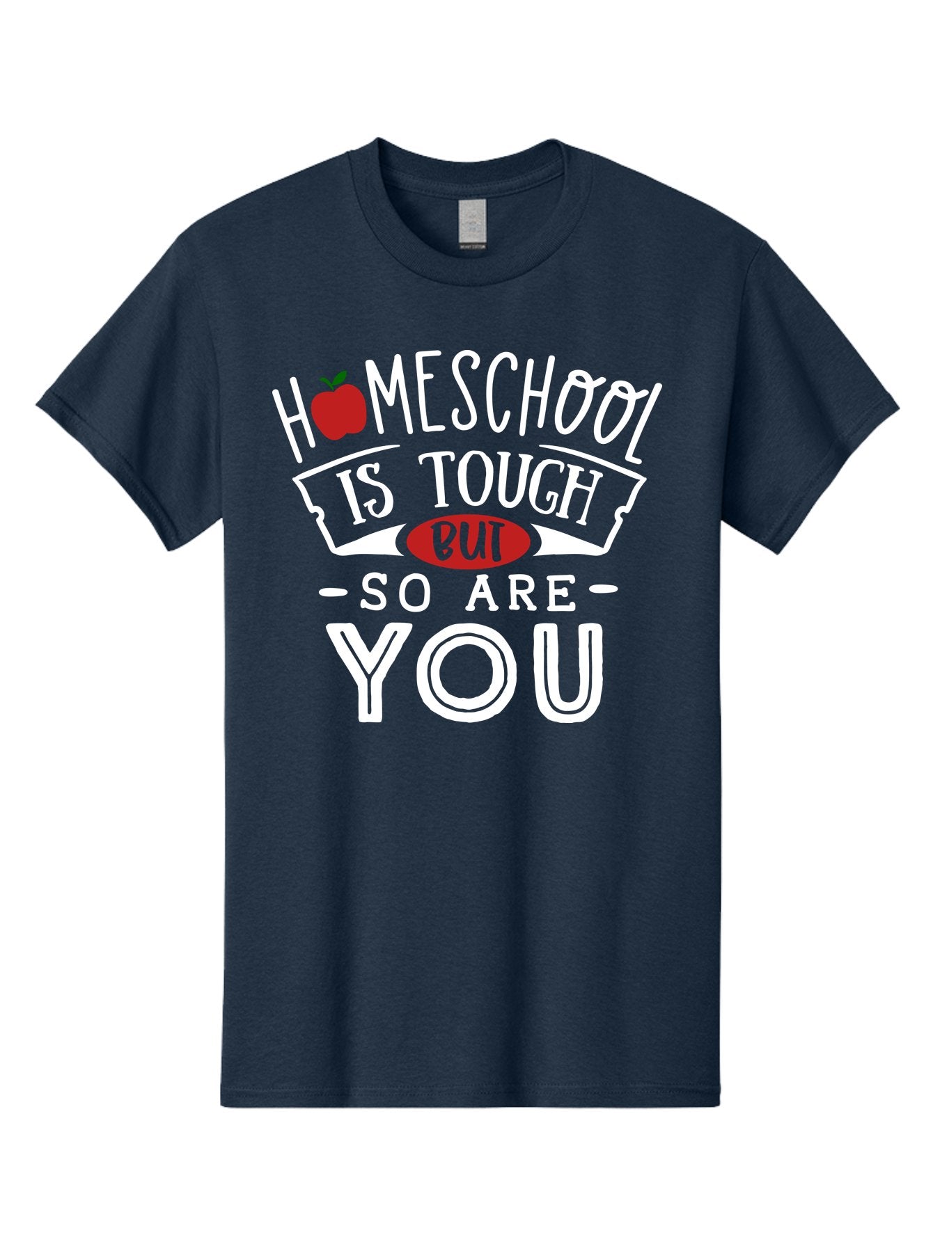 Homeschool-Is-Tough-But-So-Are-You-2 Men'S Graphic Tee, 100% Cotton, Comfortable Casual Summer Wear, Machine Washable, Homeschool, Motivational Quote, Inspirational Message, Apple Symbol, Education, Perseverance, Resilience, Empowerment Aab354 12