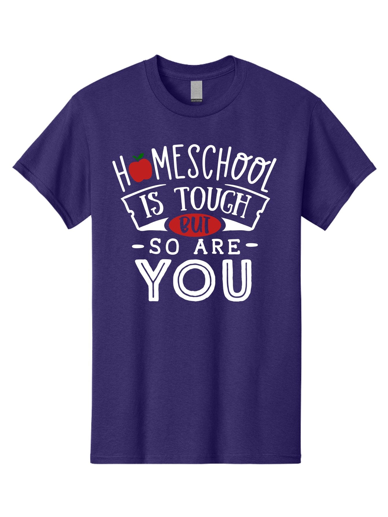 Homeschool-Is-Tough-But-So-Are-You-2 Men'S Graphic Tee, 100% Cotton, Comfortable Casual Summer Wear, Machine Washable, Homeschool, Motivational Quote, Inspirational Message, Apple Symbol, Education, Perseverance, Resilience, Empowerment Aab354 9