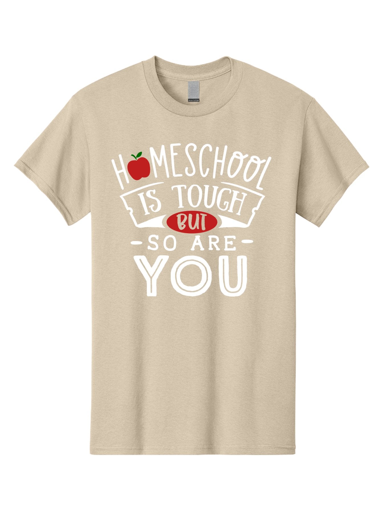 Homeschool-Is-Tough-But-So-Are-You-2 Men'S Graphic Tee, 100% Cotton, Comfortable Casual Summer Wear, Machine Washable, Homeschool, Motivational Quote, Inspirational Message, Apple Symbol, Education, Perseverance, Resilience, Empowerment Aab354 10