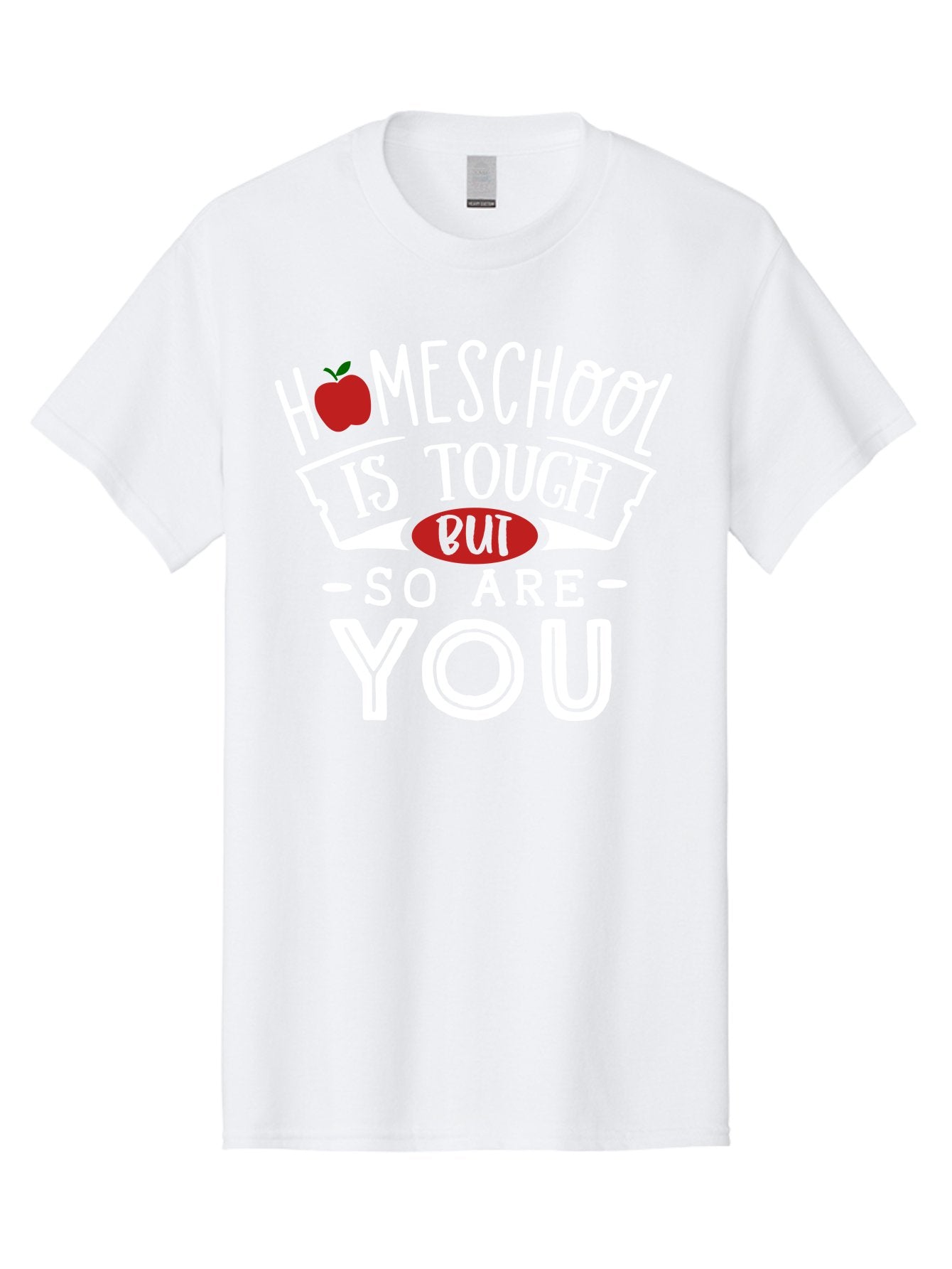 Homeschool-Is-Tough-But-So-Are-You-2 Men'S Graphic Tee, 100% Cotton, Comfortable Casual Summer Wear, Machine Washable, Homeschool, Motivational Quote, Inspirational Message, Apple Symbol, Education, Perseverance, Resilience, Empowerment Aab354 15