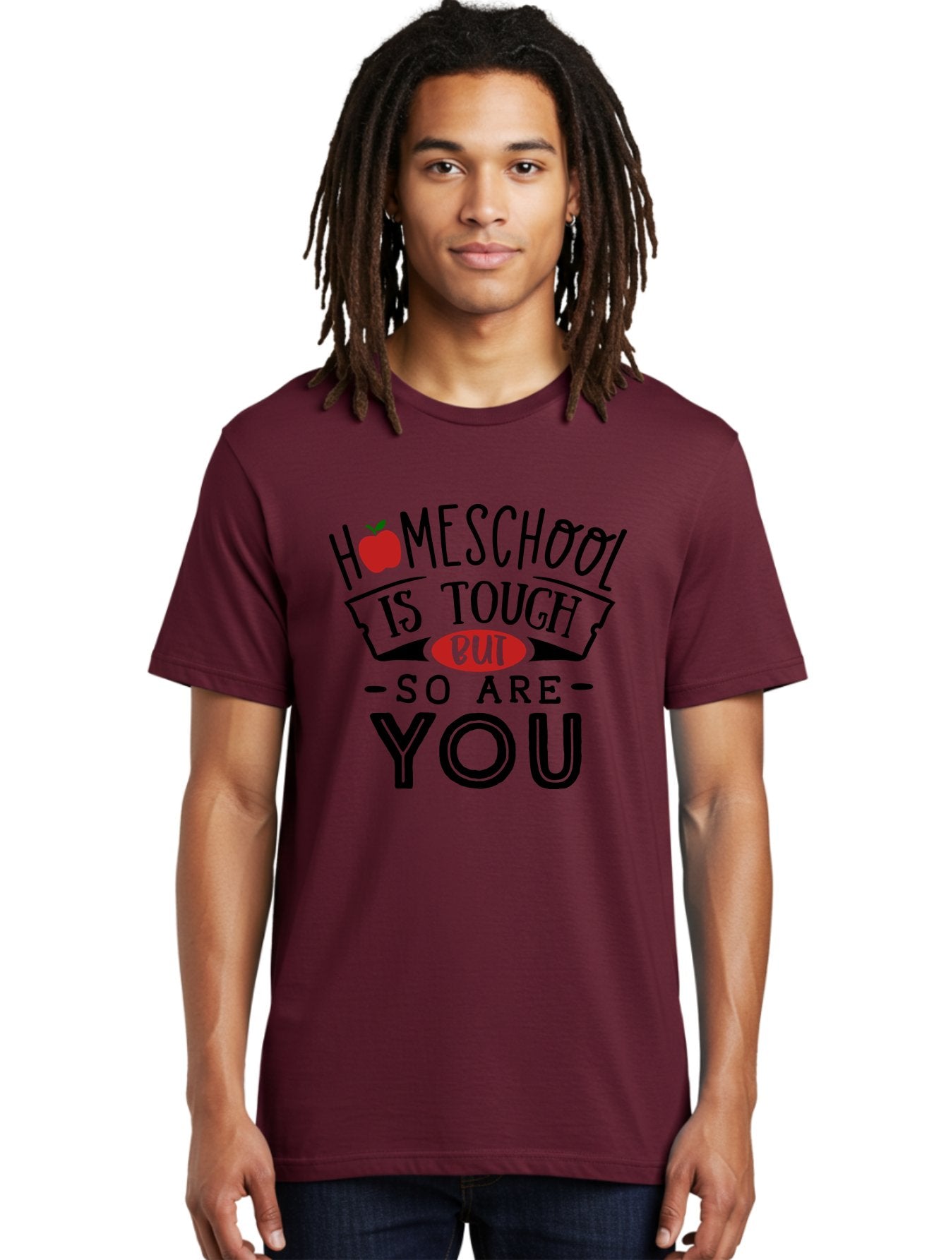 Homeschool-Is-Tough-But-So-Are-You-3 Men'S Graphic Tee, 100% Cotton, Comfortable Casual Summer Wear, Machine Washable, Homeschool, Motivational Quote, Inspirational Saying, Education, Learning, Teaching, Encouragement, Positivity, Apple Symbol Aab355 28