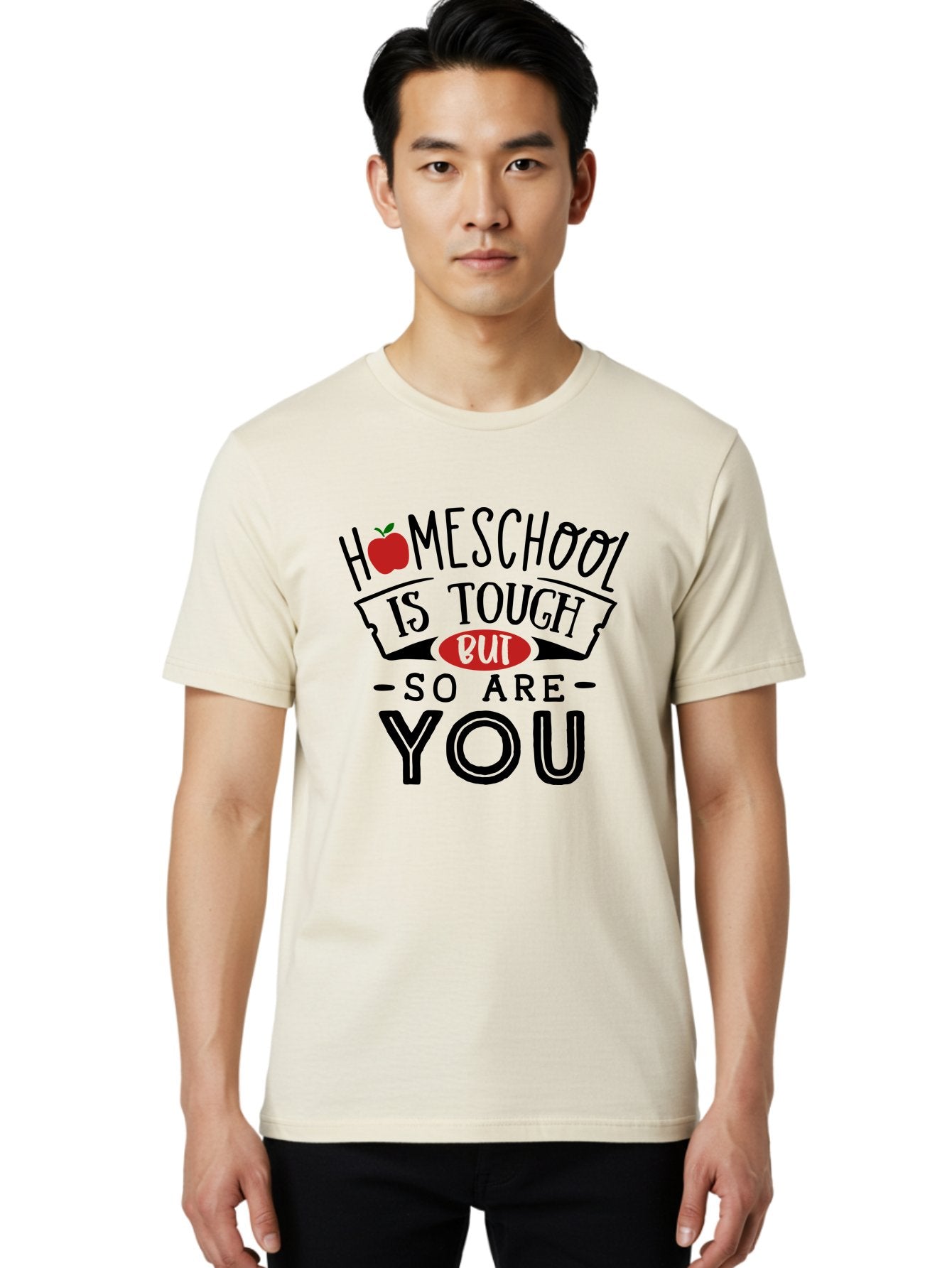 Homeschool-Is-Tough-But-So-Are-You-3 Men'S Graphic Tee, 100% Cotton, Comfortable Casual Summer Wear, Machine Washable, Homeschool, Motivational Quote, Inspirational Saying, Education, Learning, Teaching, Encouragement, Positivity, Apple Symbol Aab355 20