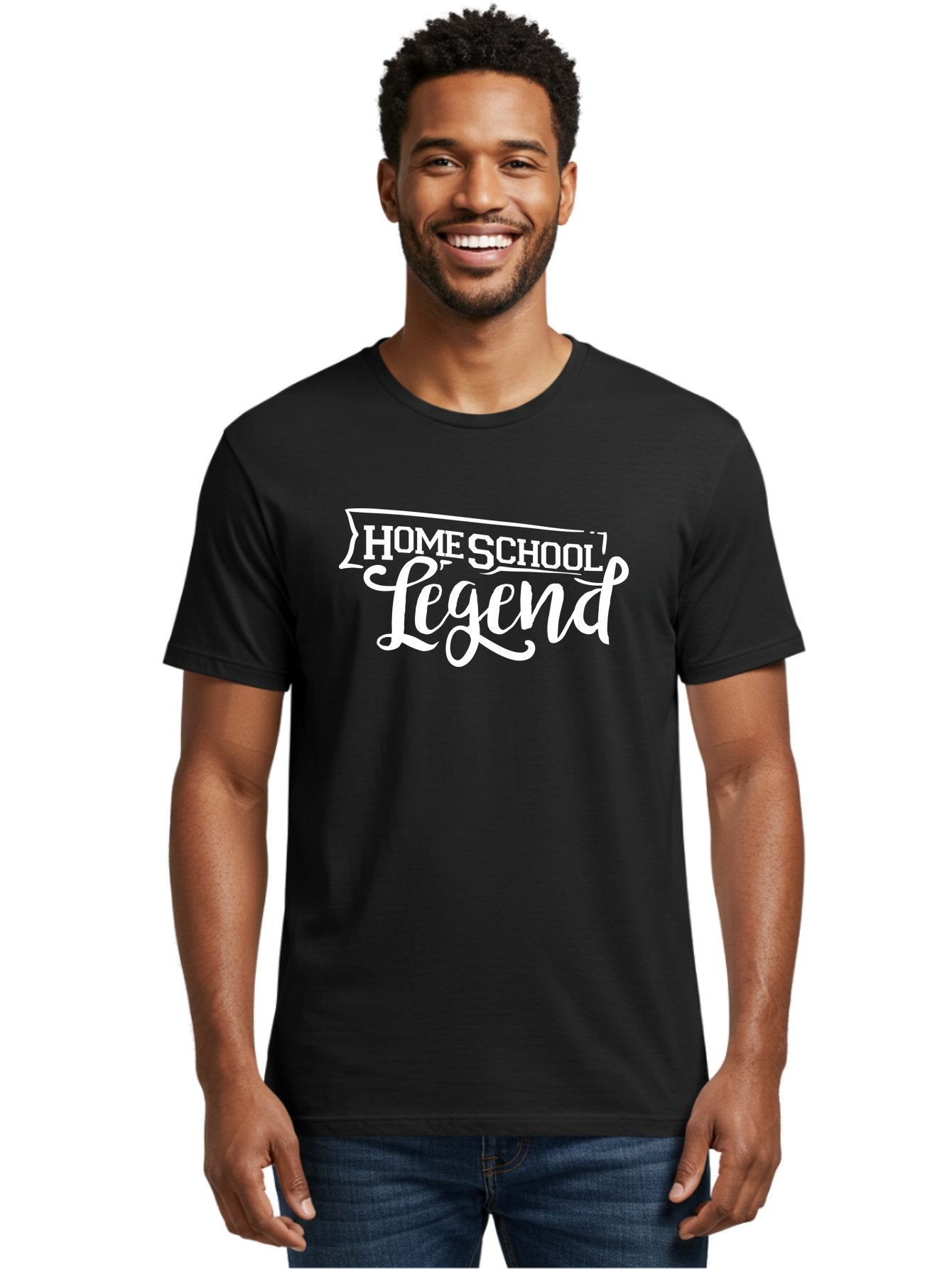 Homeschool-Legend Men'S Graphic Tee, 100% Cotton, Comfortable Casual Summer Wear, Machine Washable, Homeschool Legend, Homeschooling, Education, Learning, Custom Design, Personalized Logo, Inspirational Quote, Motivational Phrase, Aab357 30