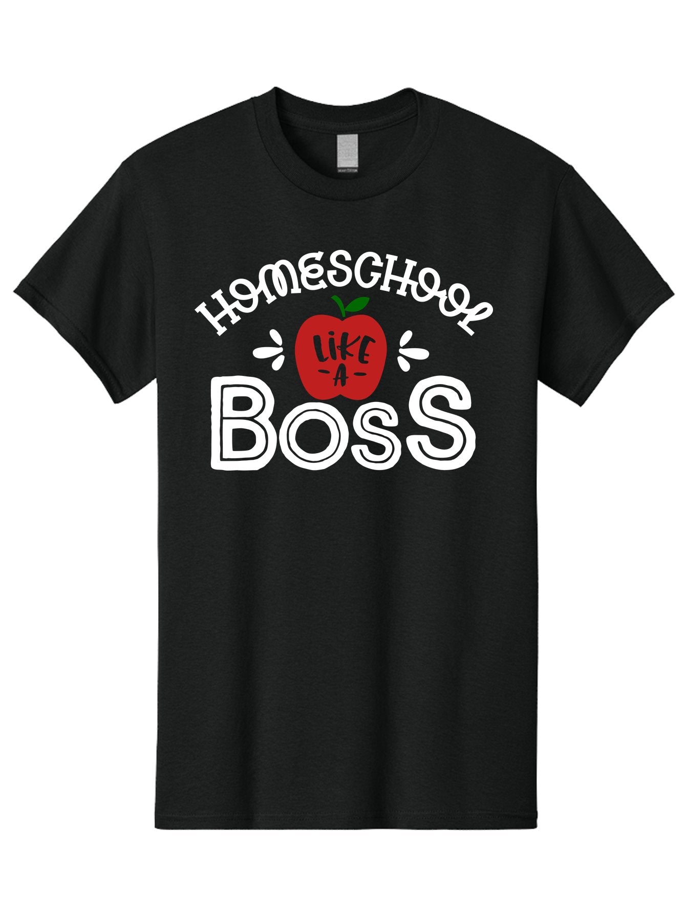 Homeschool-Like-A-Boss-1 Men'S Graphic Tee, 100% Cotton, Comfortable Casual Summer Wear, Machine Washable, Homeschool, Boss, Like A Boss, Apple, Teaching, Education, Homeschooling, Learning, Leadership, Empowerment, Motivational Quote, Aab358 7