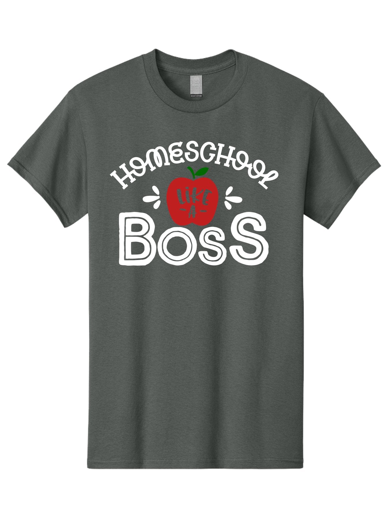 Homeschool-Like-A-Boss-1 Men'S Graphic Tee, 100% Cotton, Comfortable Casual Summer Wear, Machine Washable, Homeschool, Boss, Like A Boss, Apple, Teaching, Education, Homeschooling, Learning, Leadership, Empowerment, Motivational Quote, Aab358 4