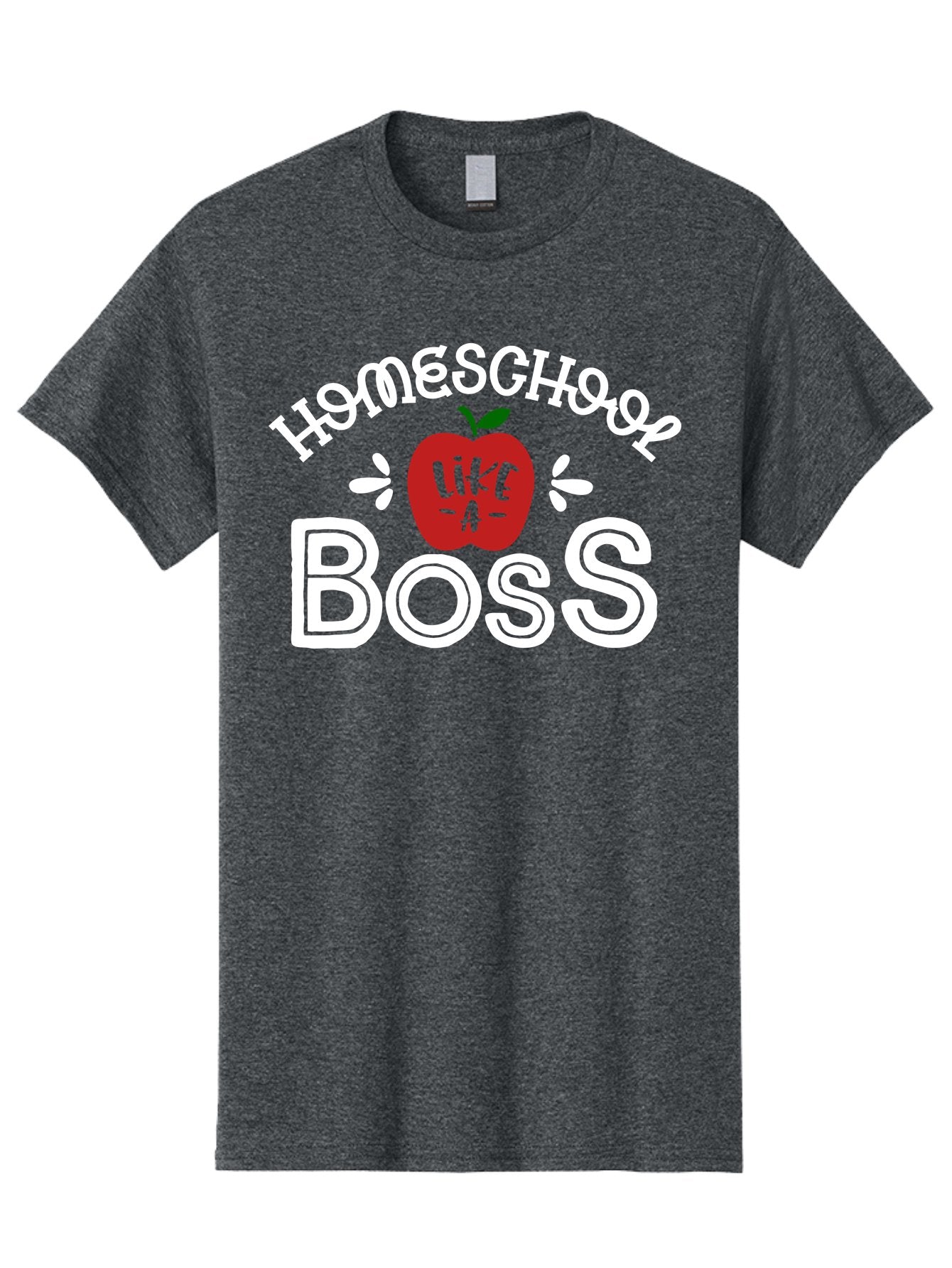 Homeschool-Like-A-Boss-1 Men'S Graphic Tee, 100% Cotton, Comfortable Casual Summer Wear, Machine Washable, Homeschool, Boss, Like A Boss, Apple, Teaching, Education, Homeschooling, Learning, Leadership, Empowerment, Motivational Quote, Aab358 15