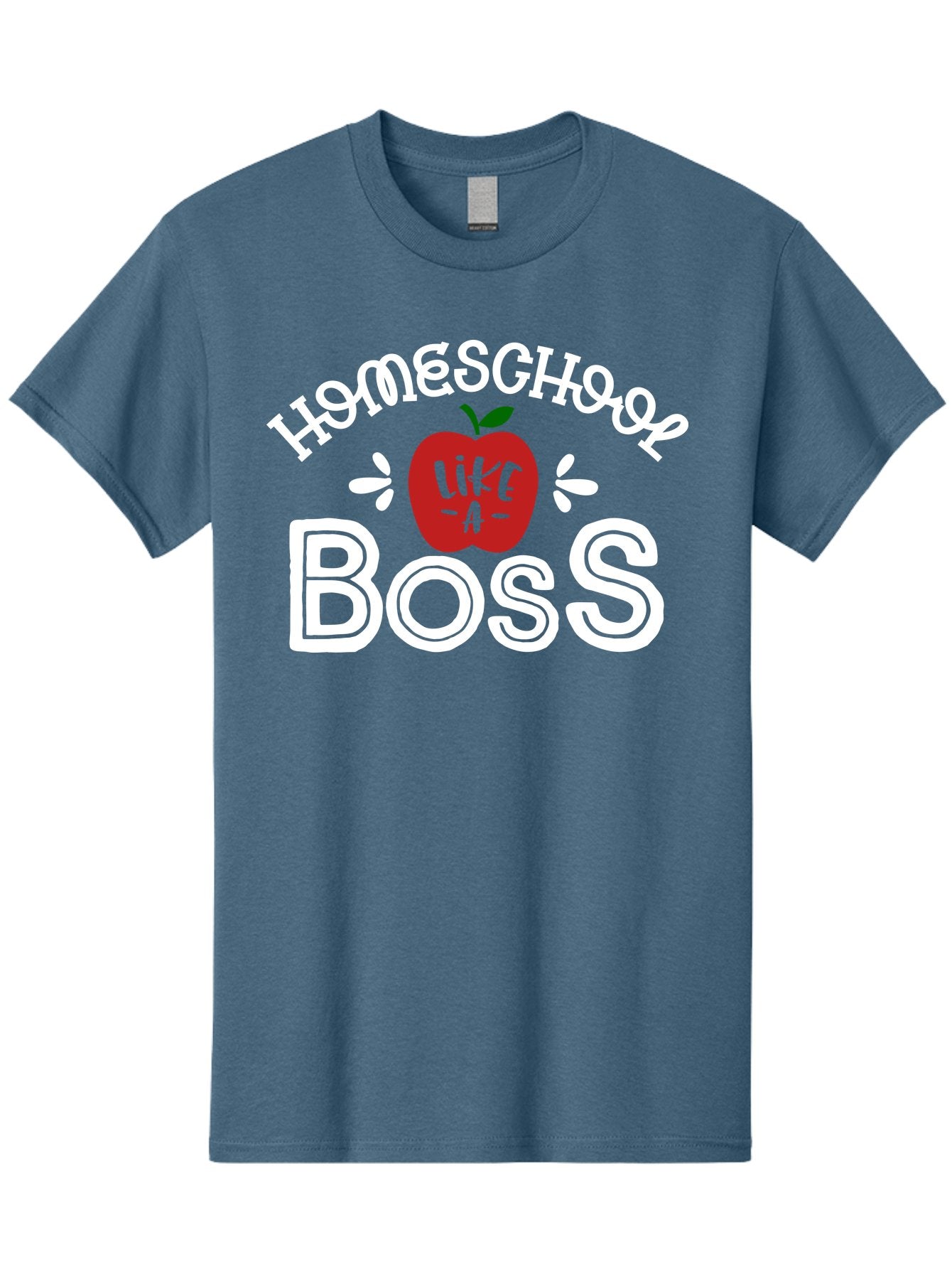 Homeschool-Like-A-Boss-1 Men'S Graphic Tee, 100% Cotton, Comfortable Casual Summer Wear, Machine Washable, Homeschool, Boss, Like A Boss, Apple, Teaching, Education, Homeschooling, Learning, Leadership, Empowerment, Motivational Quote, Aab358 3