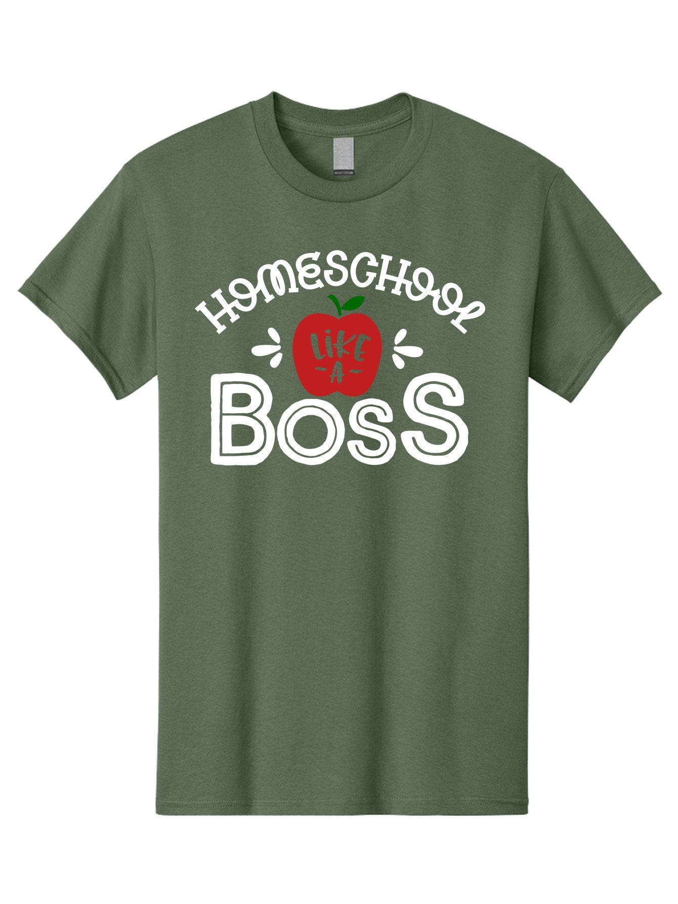 Homeschool-Like-A-Boss-1 Men'S Graphic Tee, 100% Cotton, Comfortable Casual Summer Wear, Machine Washable, Homeschool, Boss, Like A Boss, Apple, Teaching, Education, Homeschooling, Learning, Leadership, Empowerment, Motivational Quote, Aab358 11