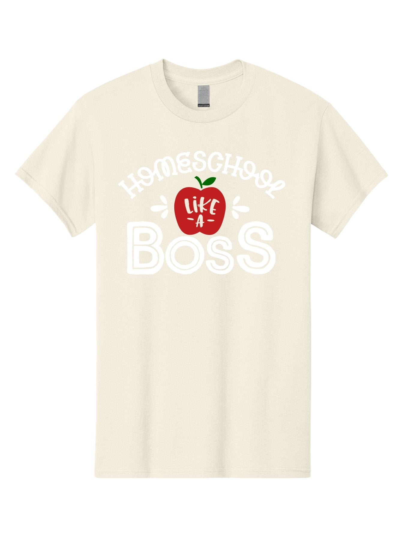 Homeschool-Like-A-Boss-1 Men'S Graphic Tee, 100% Cotton, Comfortable Casual Summer Wear, Machine Washable, Homeschool, Boss, Like A Boss, Apple, Teaching, Education, Homeschooling, Learning, Leadership, Empowerment, Motivational Quote, Aab358 13