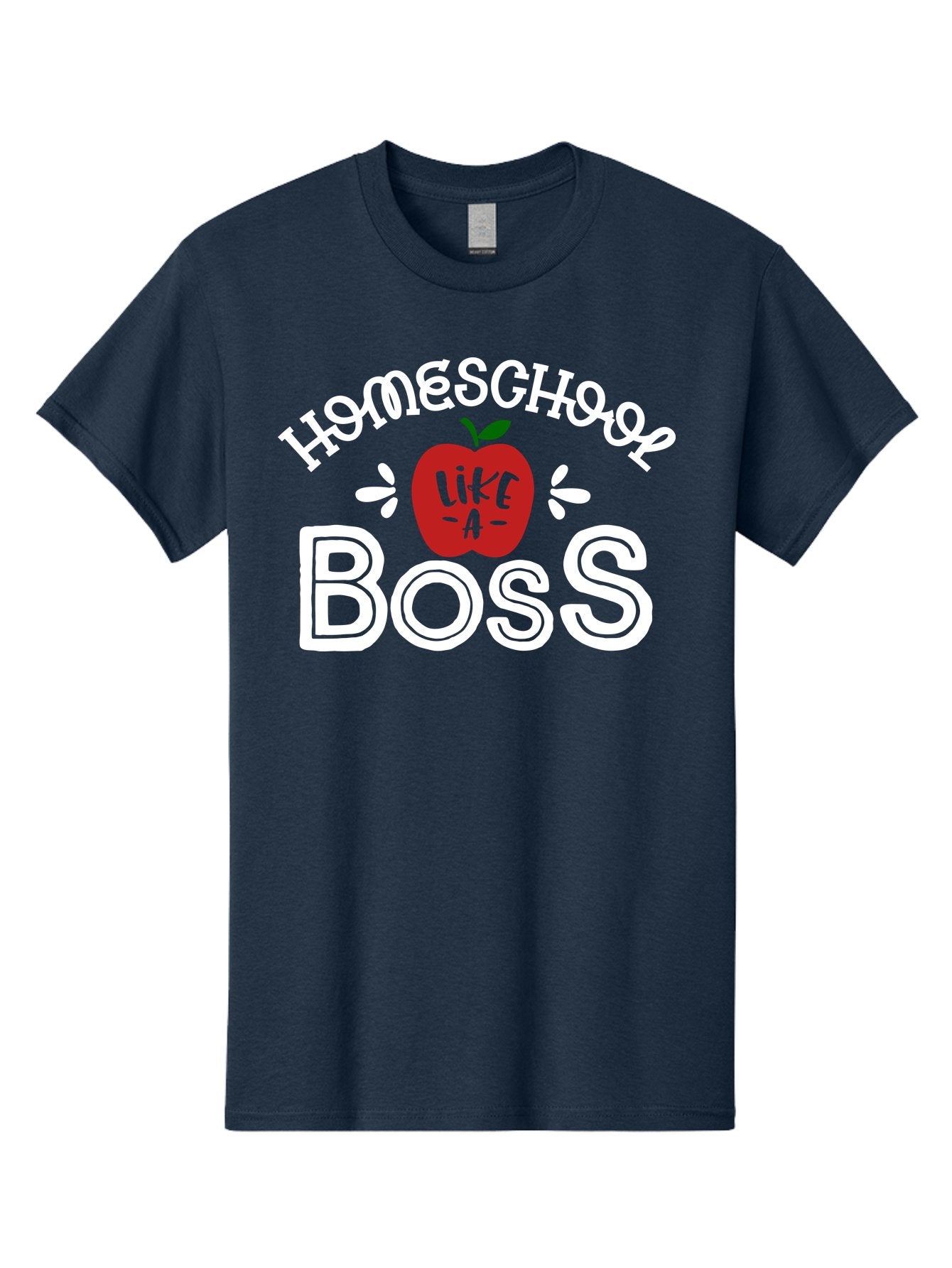 Homeschool-Like-A-Boss-1 Men'S Graphic Tee, 100% Cotton, Comfortable Casual Summer Wear, Machine Washable, Homeschool, Boss, Like A Boss, Apple, Teaching, Education, Homeschooling, Learning, Leadership, Empowerment, Motivational Quote, Aab358 8
