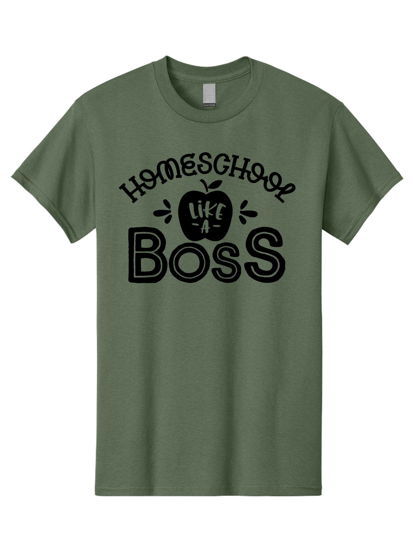 Homeschool-Like-A-Boss Men'S Graphic Tee, 100% Cotton, Comfortable Casual Summer Wear, Machine Washable, Homeschool Like A Boss, Homeschooling, Education, Learning, Teaching, Boss, Apple, Motivational Quote, Inspirational Saying Aab359 6
