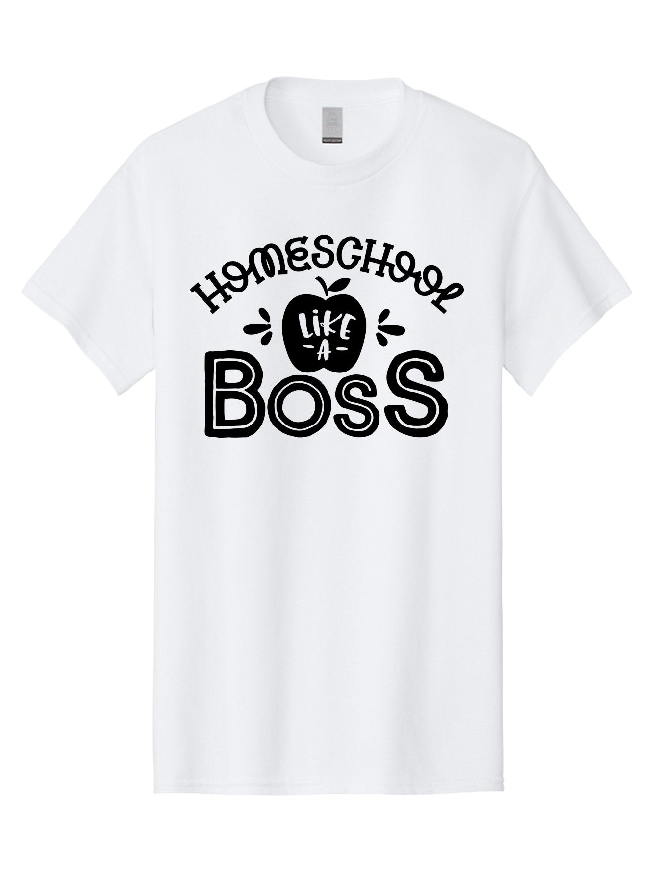 Homeschool-Like-A-Boss Men'S Graphic Tee, 100% Cotton, Comfortable Casual Summer Wear, Machine Washable, Homeschool Like A Boss, Homeschooling, Education, Learning, Teaching, Boss, Apple, Motivational Quote, Inspirational Saying Aab359 4