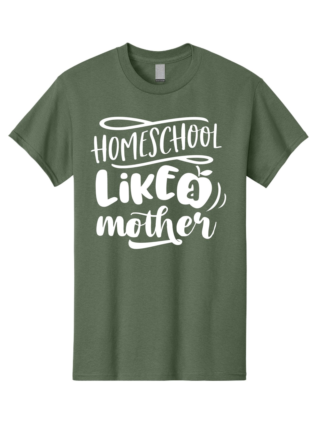 Homeschool-Like-A-Mother-1 Men'S Graphic Tee, 100% Cotton, Comfortable Casual Summer Wear, Machine Washable, Homeschool, Home Schooling, Motherhood, Education, Parenting, Quote, Inspirational Saying, Apple Symbol, Funny Text Aab360 12