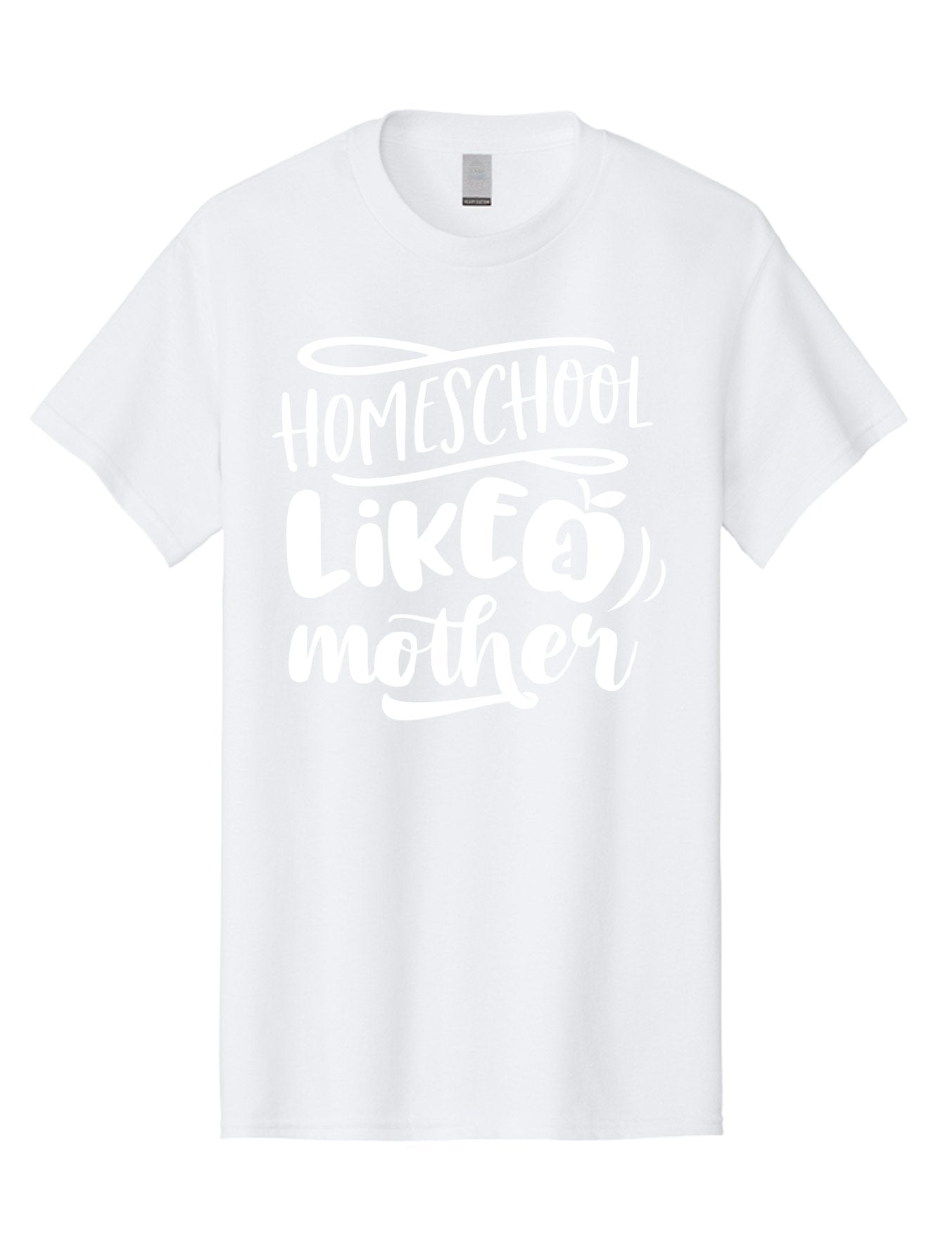 Homeschool-Like-A-Mother-1 Men'S Graphic Tee, 100% Cotton, Comfortable Casual Summer Wear, Machine Washable, Homeschool, Home Schooling, Motherhood, Education, Parenting, Quote, Inspirational Saying, Apple Symbol, Funny Text Aab360