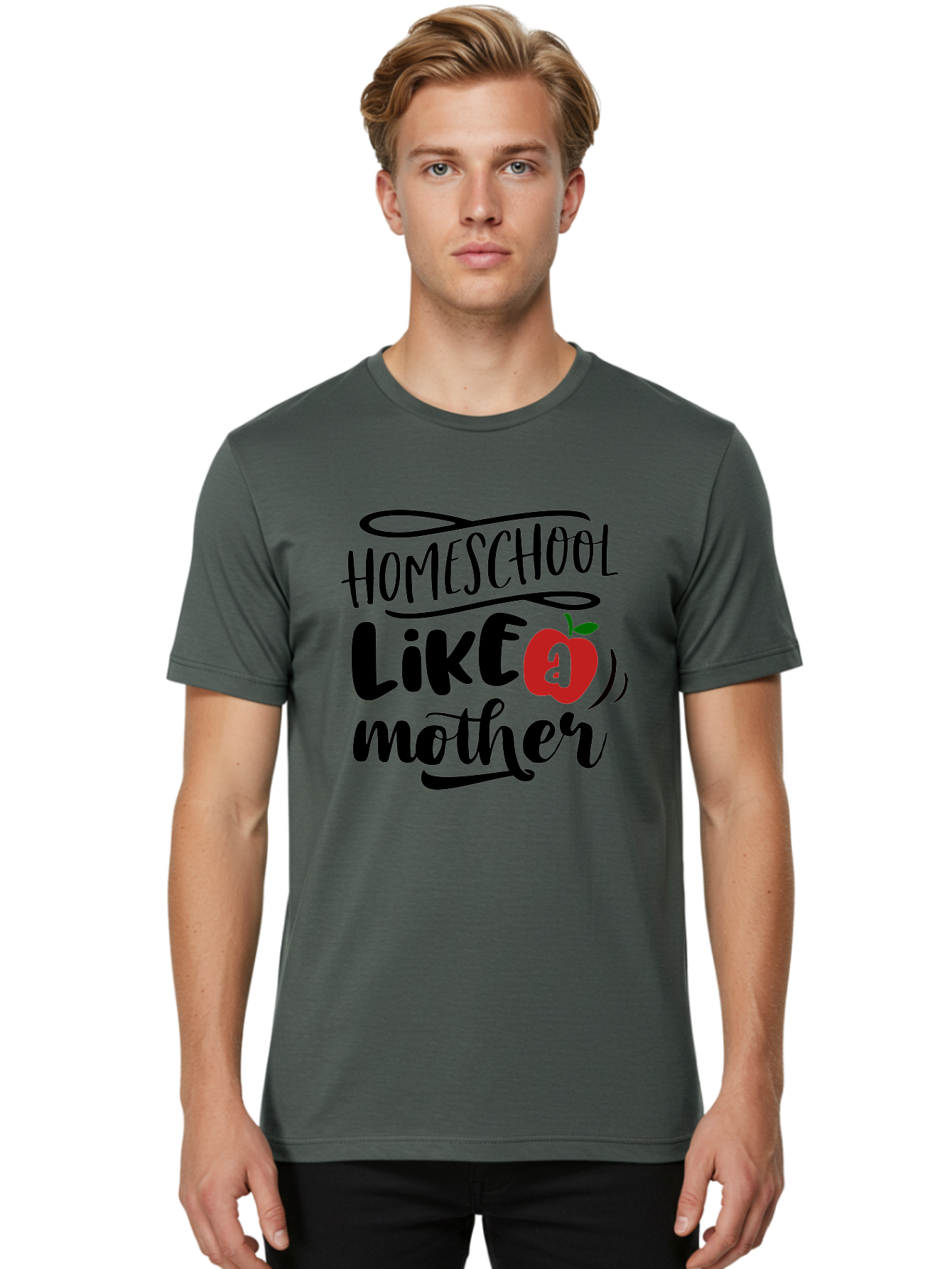 Homeschool-Like-A-Mother-2 Men'S Graphic Tee, 100% Cotton, Comfortable Casual Summer Wear, Machine Washable, Homeschooling, Homeschool Mom, Motherhood, Apple, Education, Learning, Parenting, Funny Quote, Homeschool Quote Aab361 10