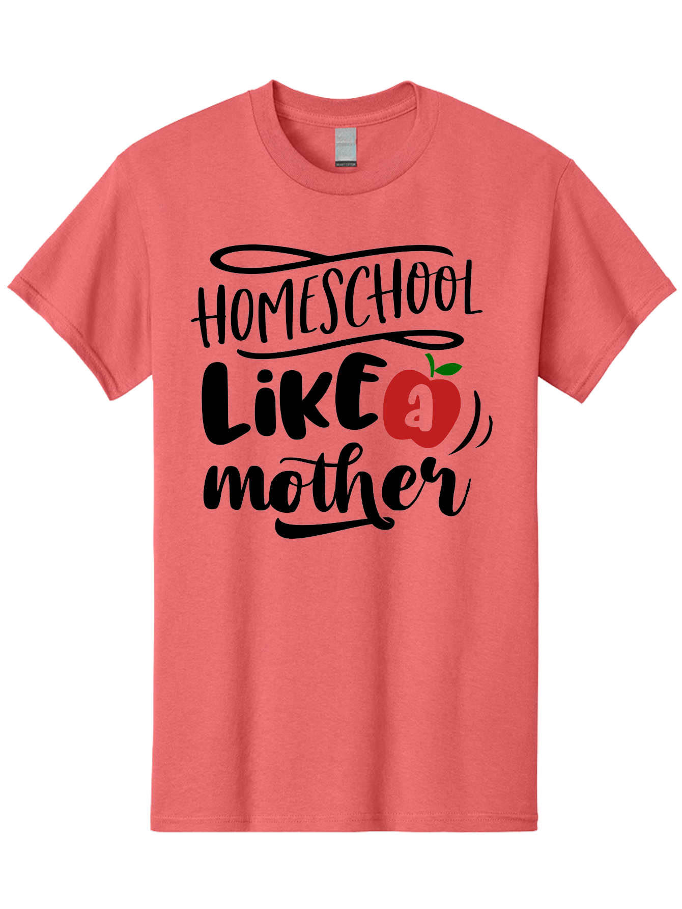 Homeschool-Like-A-Mother-2 Men'S Graphic Tee, 100% Cotton, Comfortable Casual Summer Wear, Machine Washable, Homeschooling, Homeschool Mom, Motherhood, Apple, Education, Learning, Parenting, Funny Quote, Homeschool Quote Aab361 3