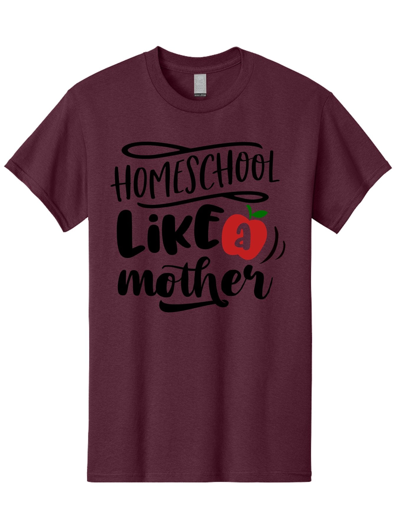 Homeschool-Like-A-Mother-2 Men'S Graphic Tee, 100% Cotton, Comfortable Casual Summer Wear, Machine Washable, Homeschooling, Homeschool Mom, Motherhood, Apple, Education, Learning, Parenting, Funny Quote, Homeschool Quote Aab361 4