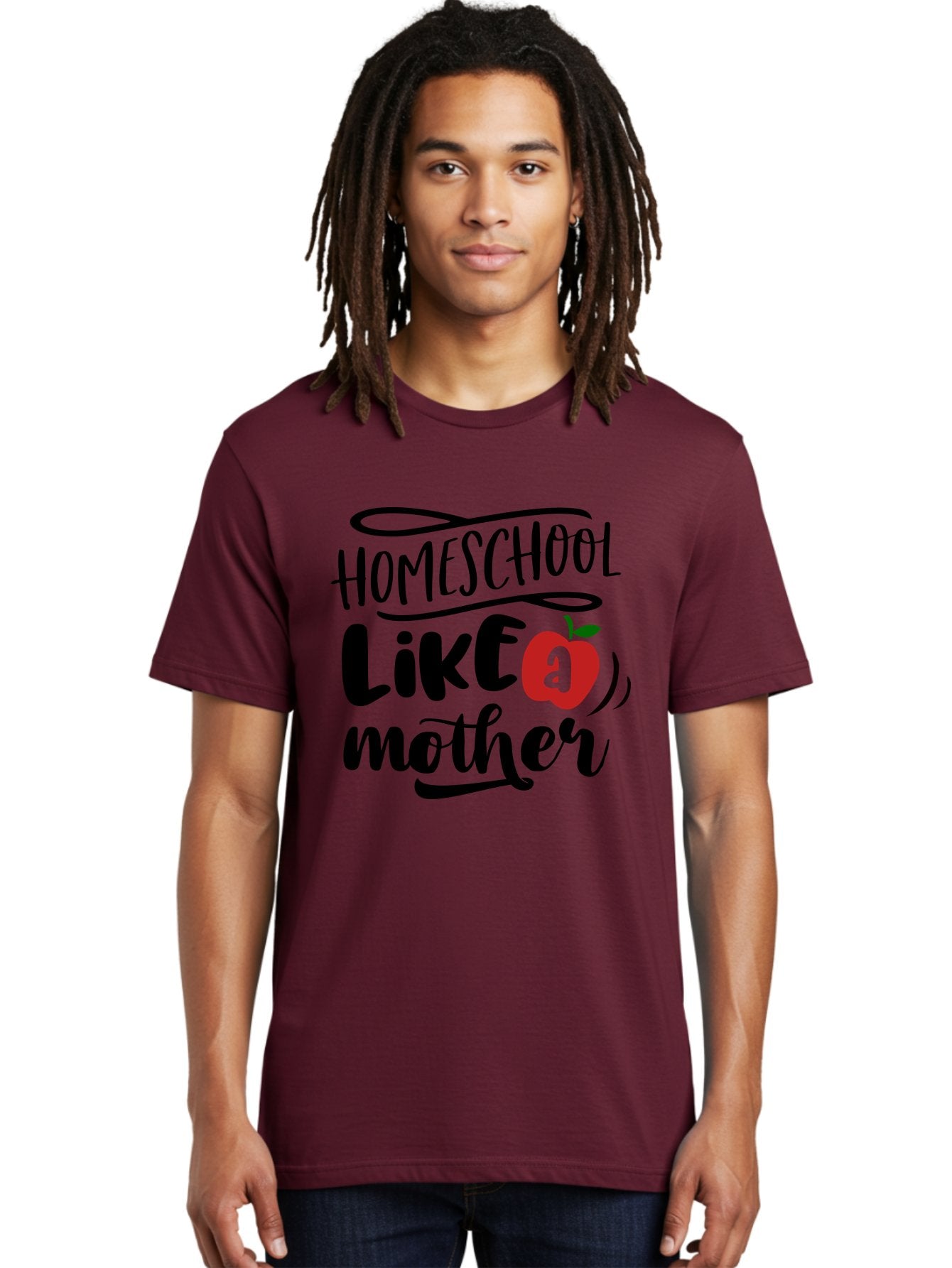 Homeschool-Like-A-Mother-2 Men'S Graphic Tee, 100% Cotton, Comfortable Casual Summer Wear, Machine Washable, Homeschooling, Homeschool Mom, Motherhood, Apple, Education, Learning, Parenting, Funny Quote, Homeschool Quote Aab361 18