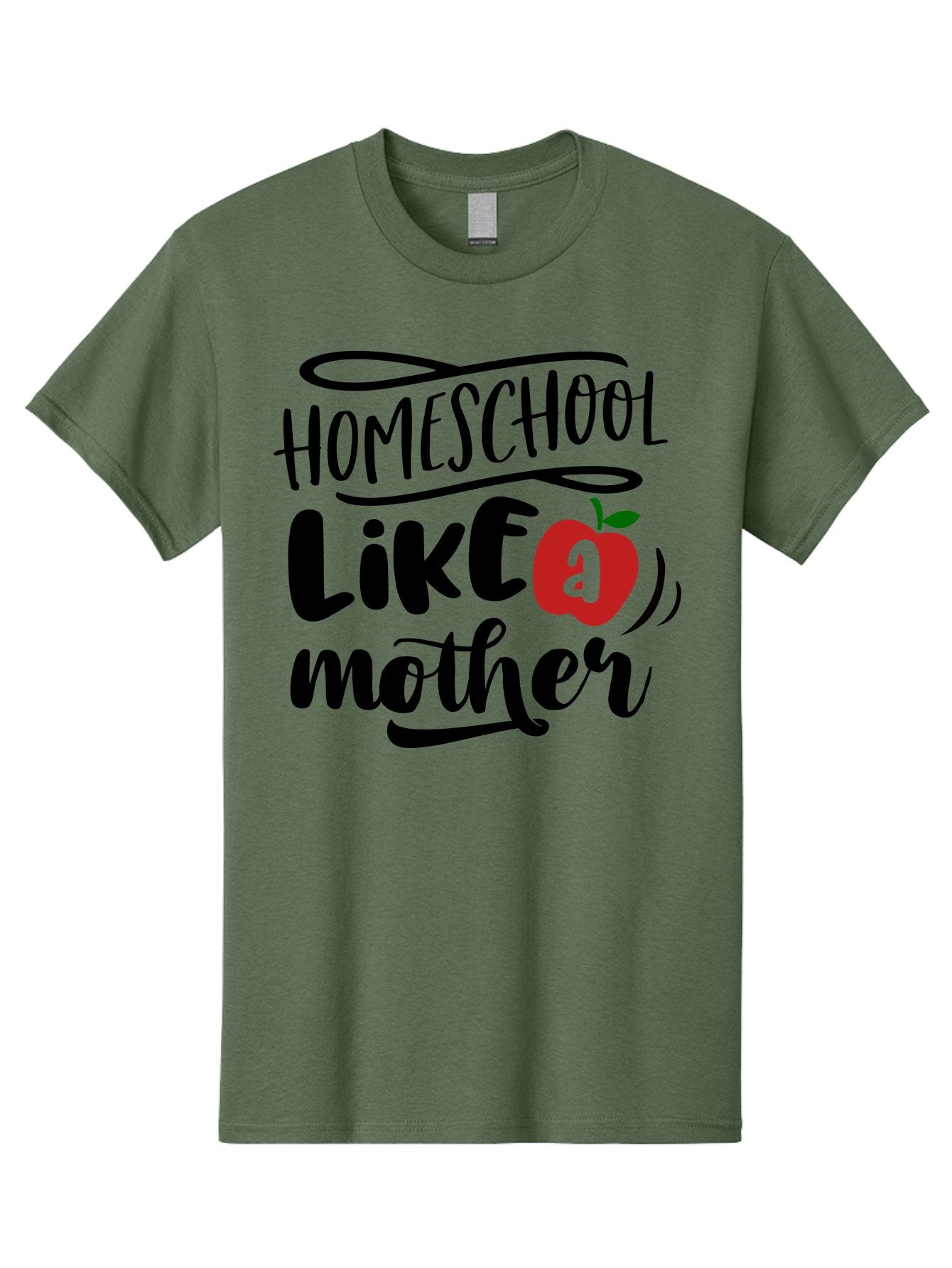 Homeschool-Like-A-Mother-2 Men'S Graphic Tee, 100% Cotton, Comfortable Casual Summer Wear, Machine Washable, Homeschooling, Homeschool Mom, Motherhood, Apple, Education, Learning, Parenting, Funny Quote, Homeschool Quote Aab361 7