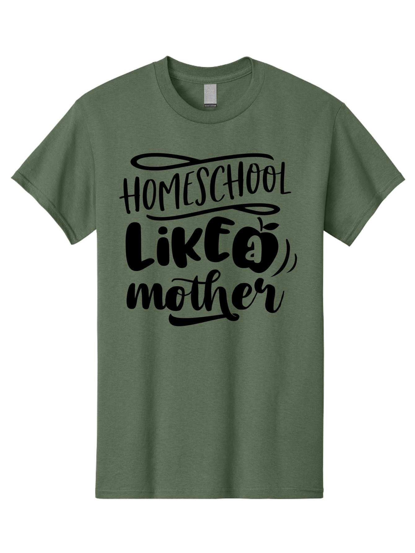 Homeschool-Like-A-Mother Men'S Graphic Tee, 100% Cotton, Comfortable Casual Summer Wear, Machine Washable, Homeschooling, Motherhood, Education At Home, Parenting, Homeschool Mom, Funny Quote, Apple Theme, Inspirational Quote, Aab362